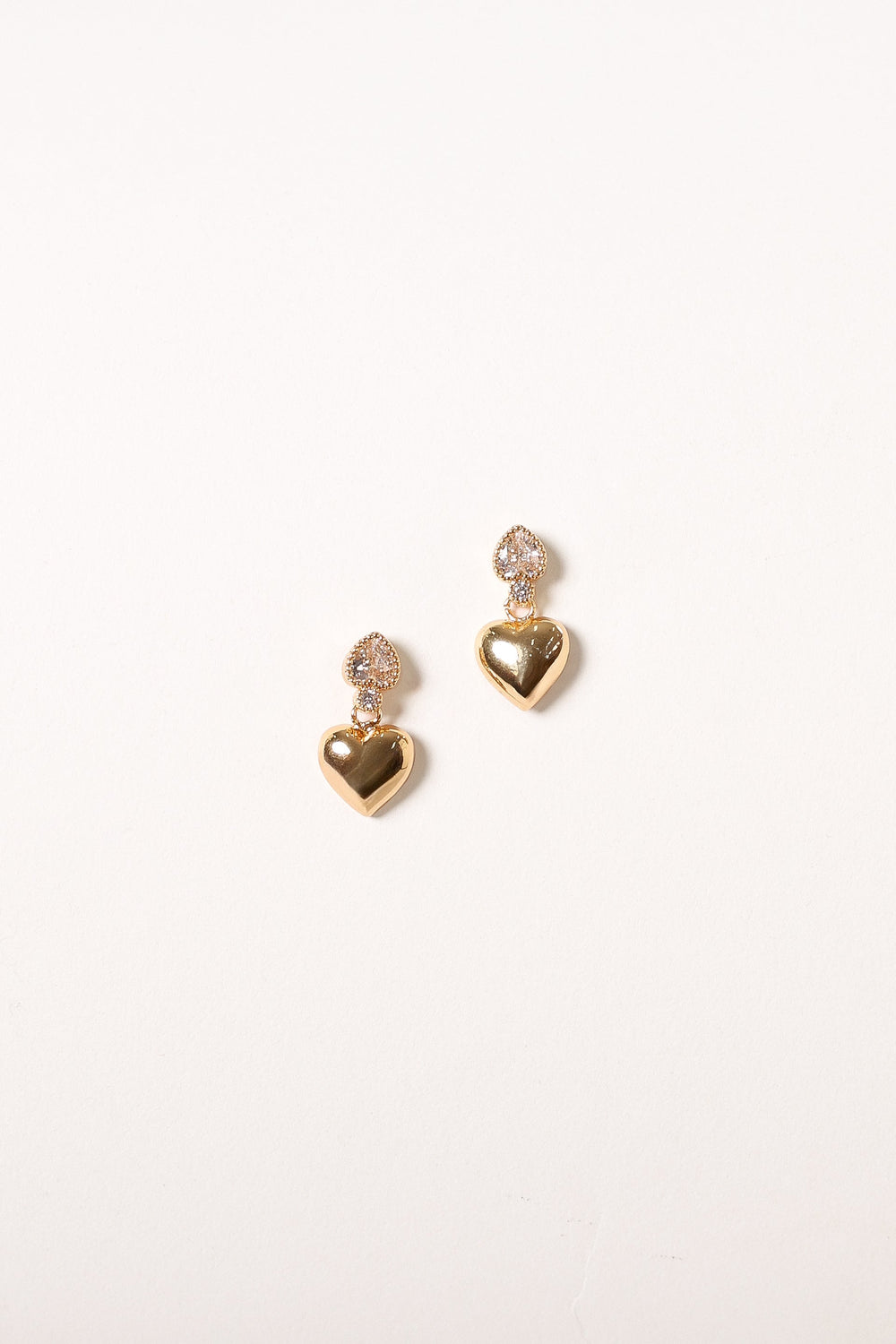 Petal and Pup USA ACCESSORIES Susan Heart Earrings - Gold One Size