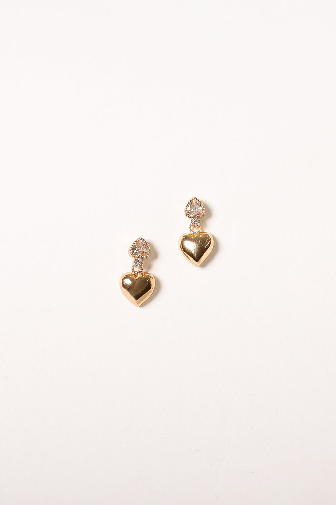 Susan Heart Earrings Gold Petal & Pup USA