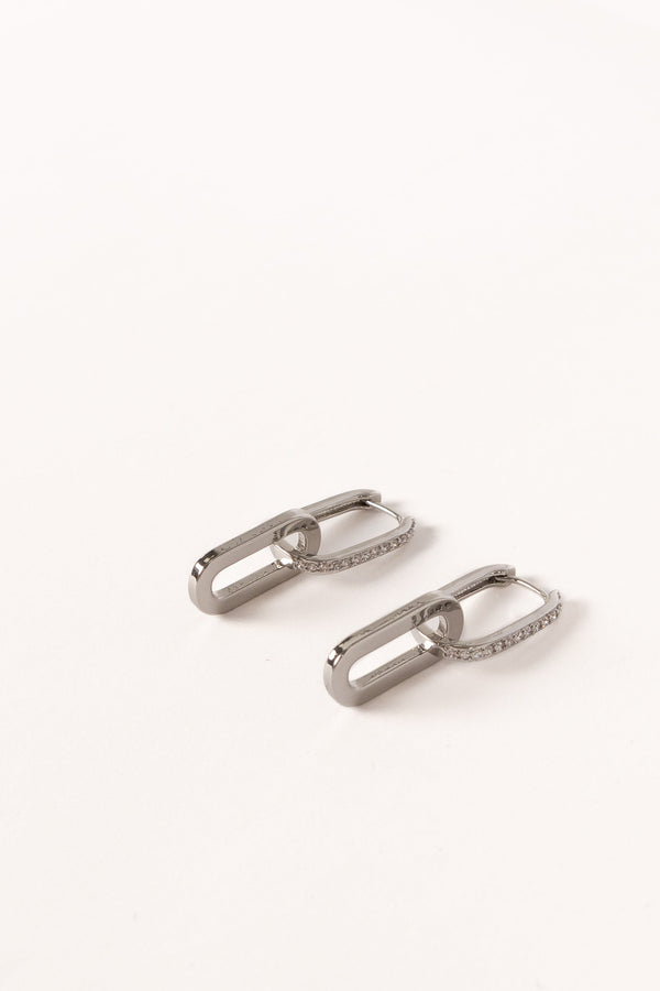 Petal and Pup USA ACCESSORIES Teagan Double Hoop Earrings - Silver One Size