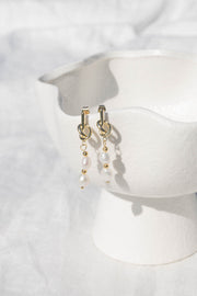Petal and Pup USA ACCESSORIES Trixton Pearl Drop Earrings - Gold One Size