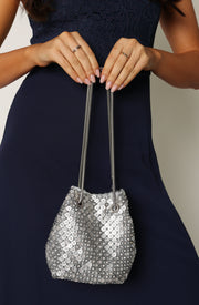 Petal and Pup USA ACCESSORIES Valentina Embellished Bag - Silver One Size