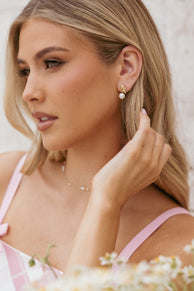 Petal and Pup USA ACCESSORIES Valentina Knot Earrings - Gold/Pearl One Size