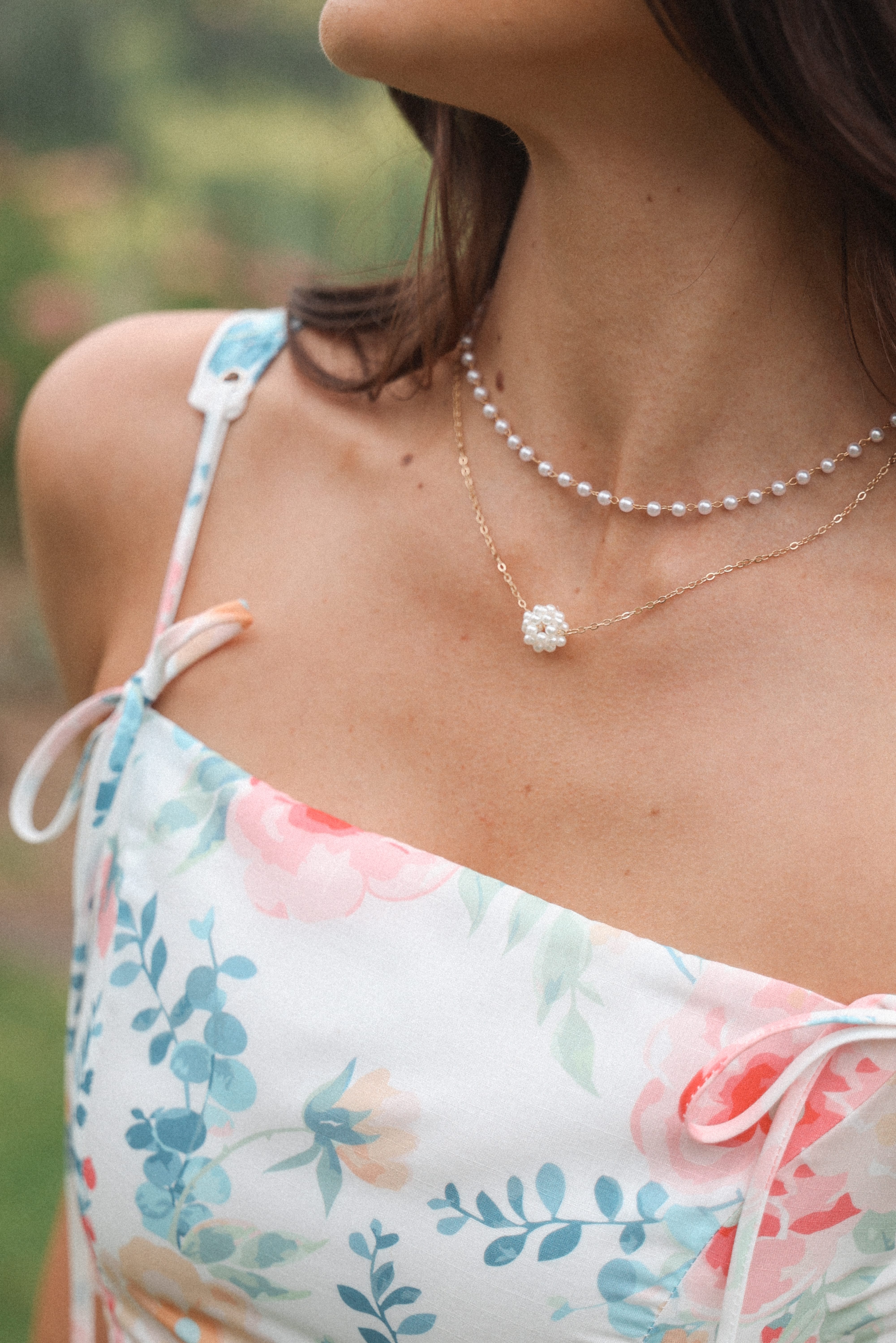 Petal and Pup USA ACCESSORIES Viola Necklace Set - Pearl/Gold One Size