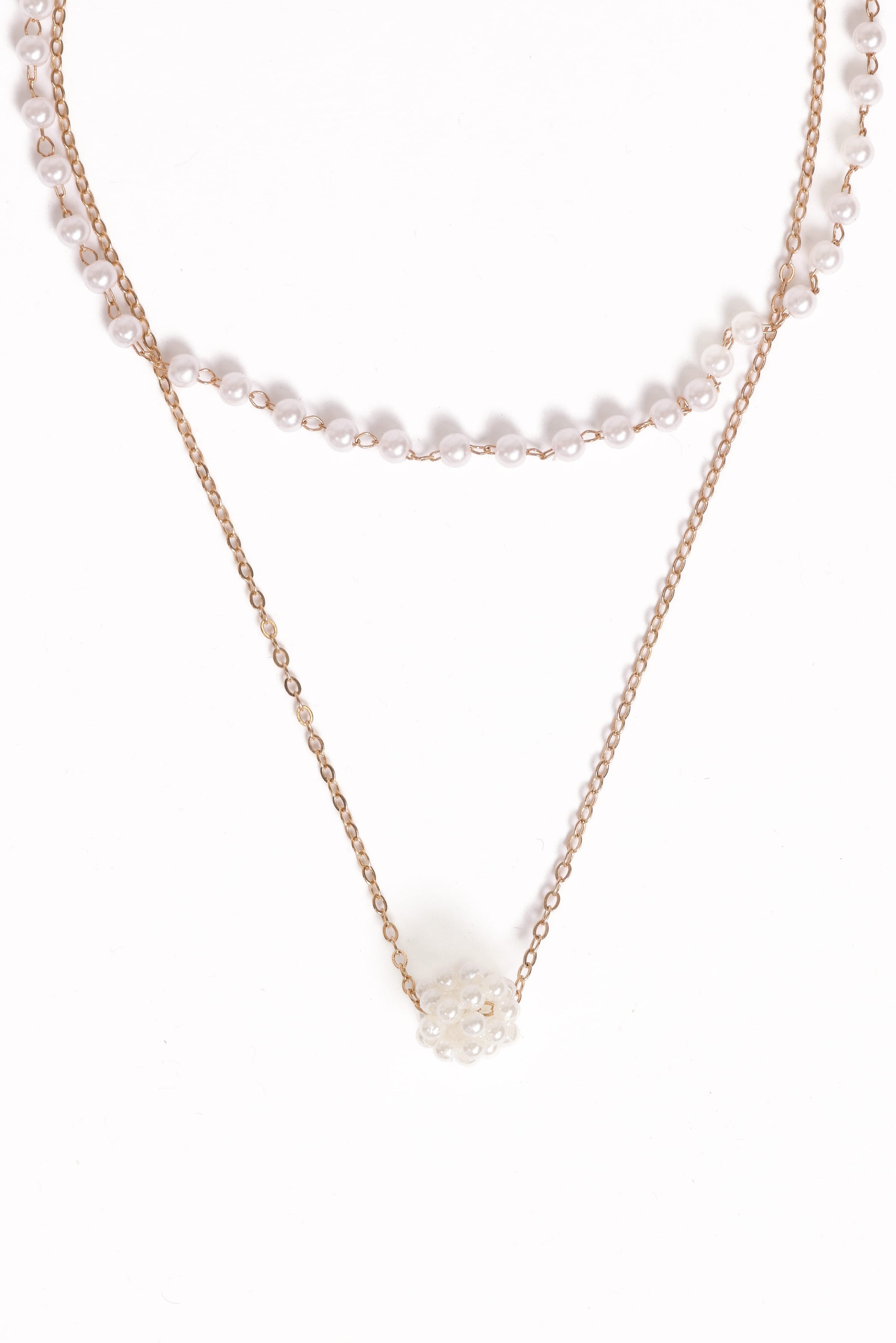 Petal and Pup USA ACCESSORIES Viola Necklace Set - Pearl/Gold One Size