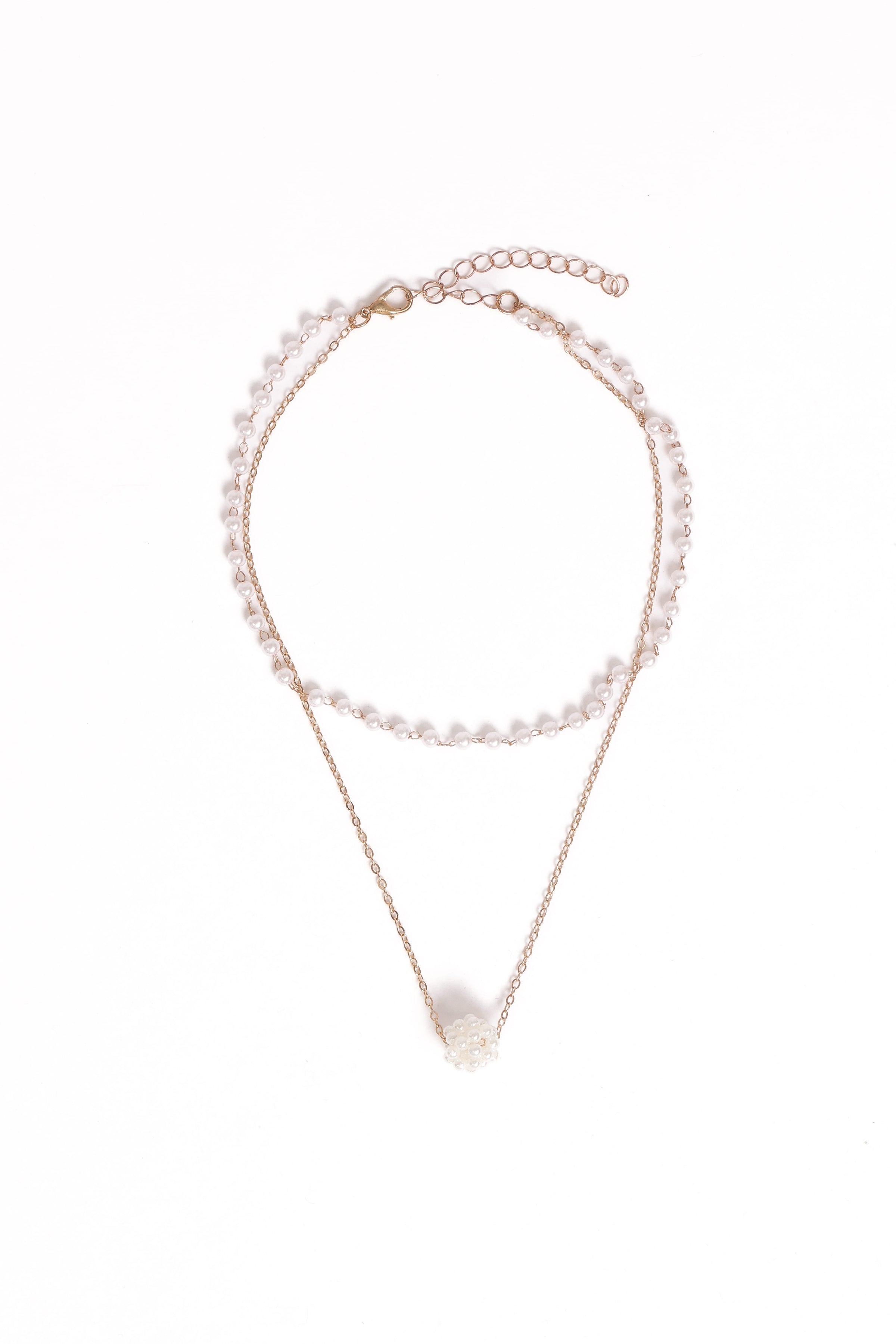 Petal and Pup USA ACCESSORIES Viola Necklace Set - Pearl/Gold One Size