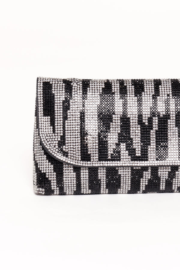 Petal and Pup USA ACCESSORIES Zara Embellished Bag - Zebra One Size