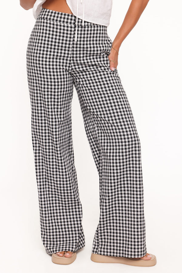 Petal and Pup USA BOTTOMS Abbott Pants - Black Gingham