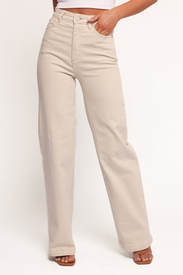 Petal and Pup USA BOTTOMS Abrand 94 High Wide Jeans - Bone