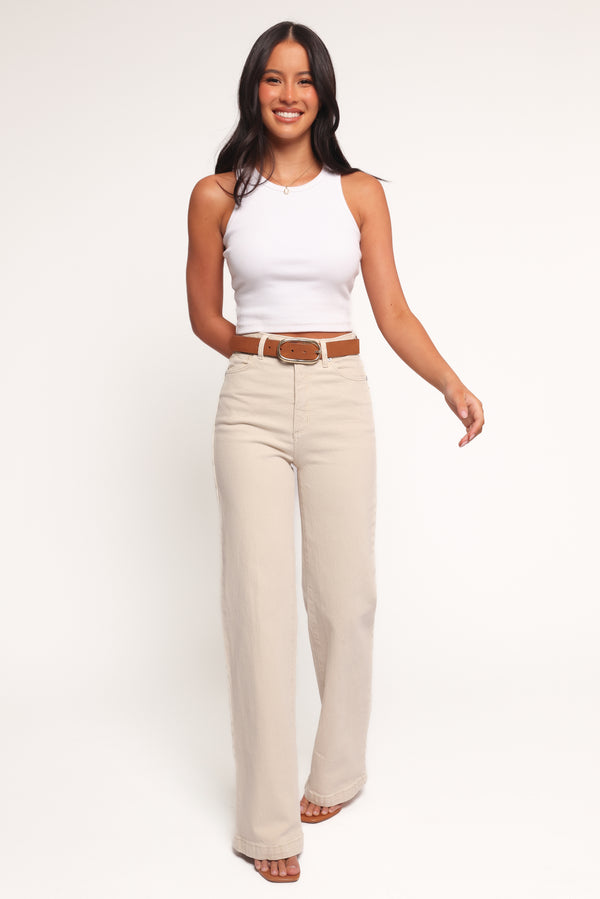 Petal and Pup USA BOTTOMS Abrand 94 High Wide Jeans - Bone