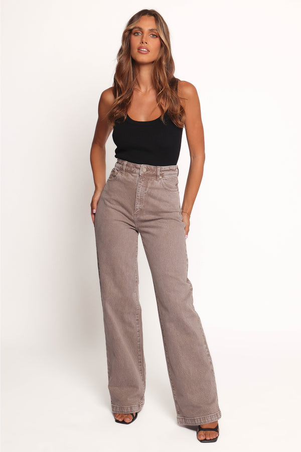 Petal and Pup USA BOTTOMS Abrand 94 High Wide Jeans - Mushroom