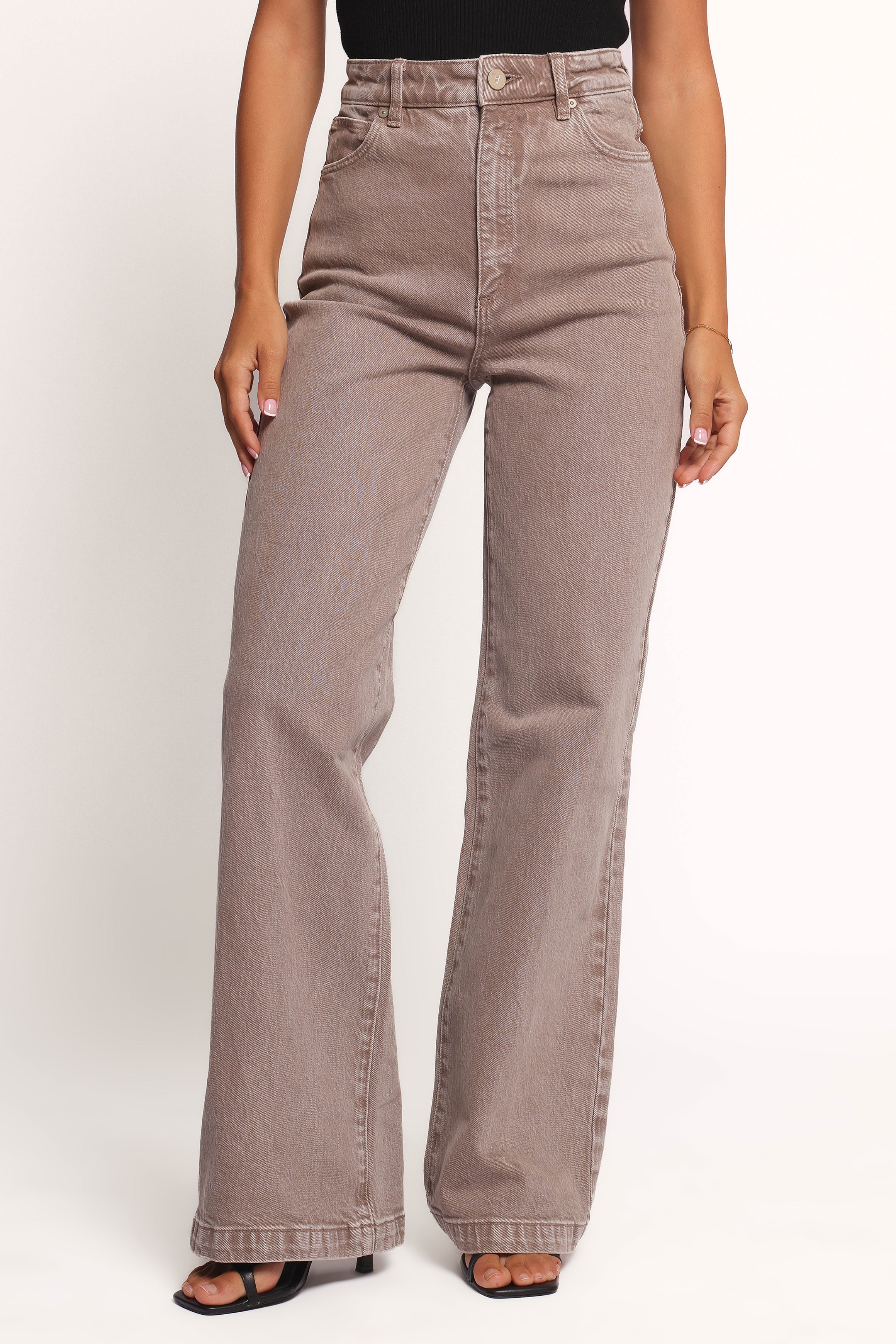 Petal and Pup USA BOTTOMS Abrand 94 High Wide Jeans - Mushroom