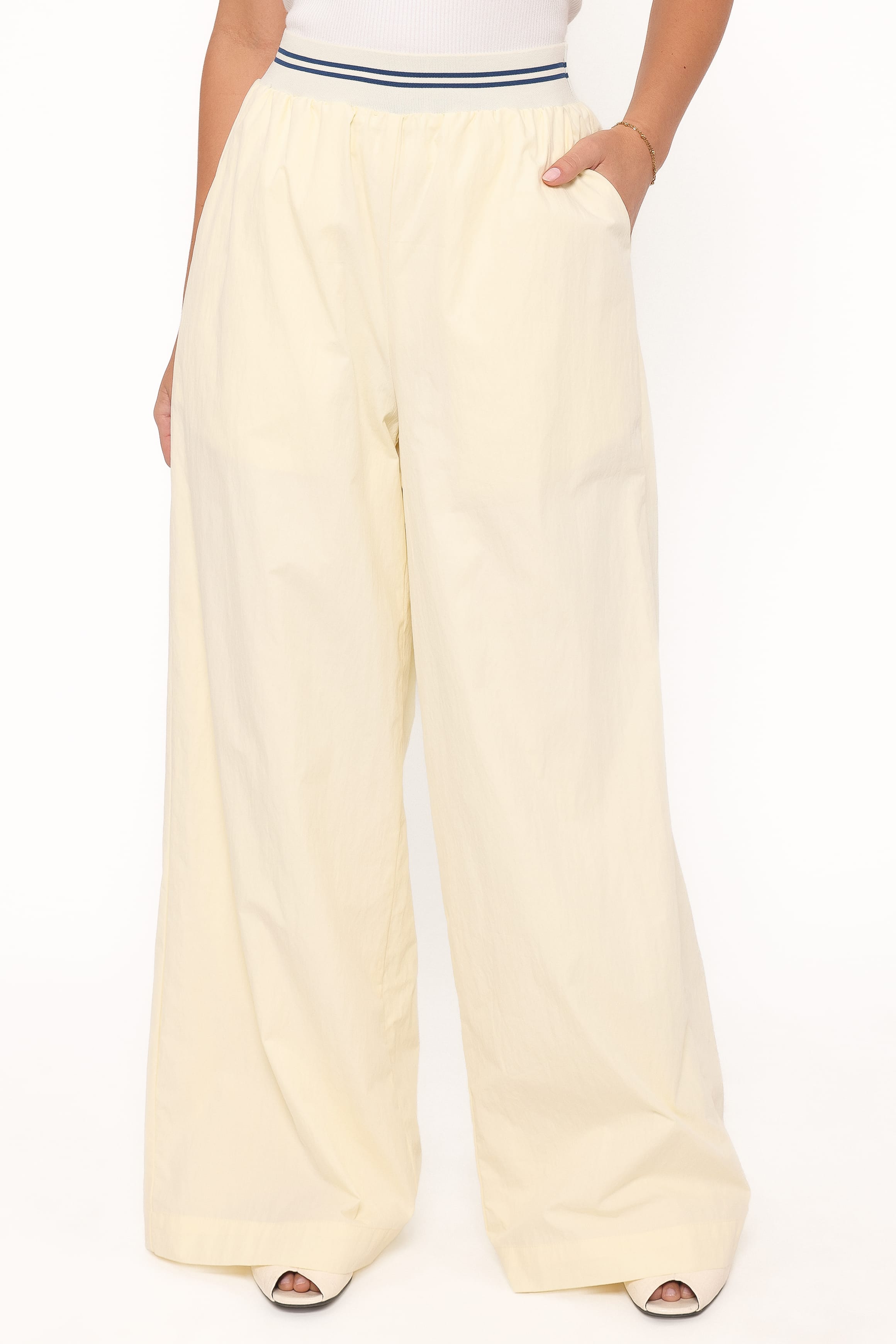Petal and Pup USA BOTTOMS Adam Wide Leg Pant - Pale Yellow