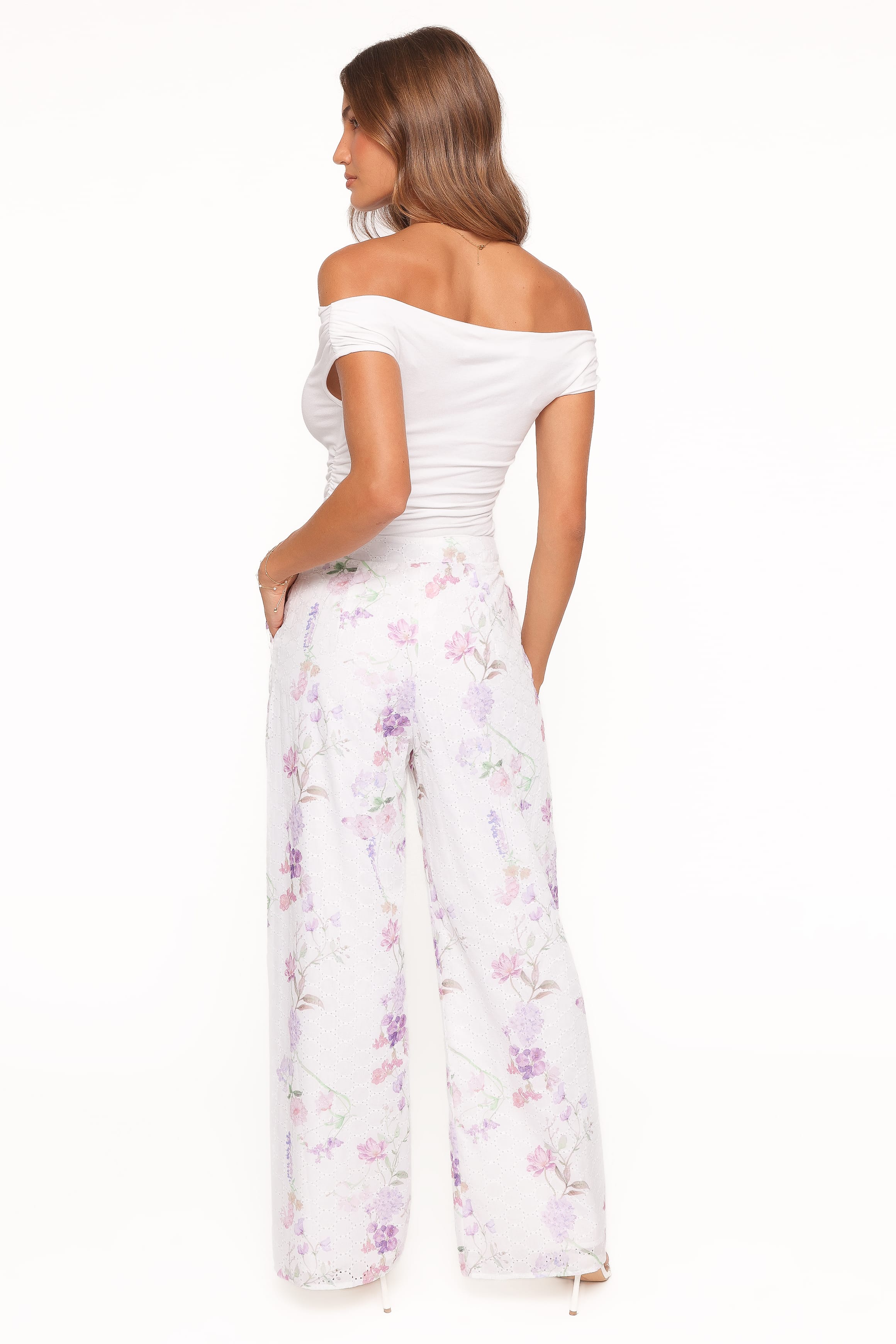 Petal and Pup USA BOTTOMS Adams Fitted Pant - Purple Floral