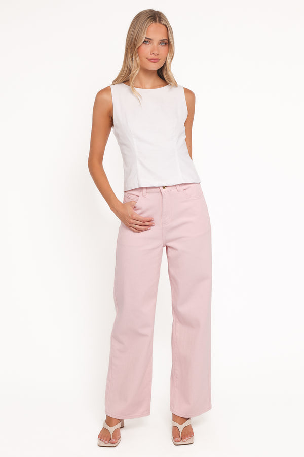 Petal and Pup USA BOTTOMS Ailis Wide Leg Jean - Dusty Pink