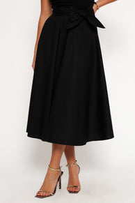 Petal and Pup USA BOTTOMS Alessandra Midi Skirt - Black