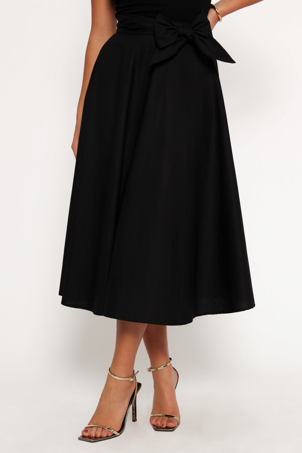 Petal and Pup USA BOTTOMS Alessandra Midi Skirt - Black