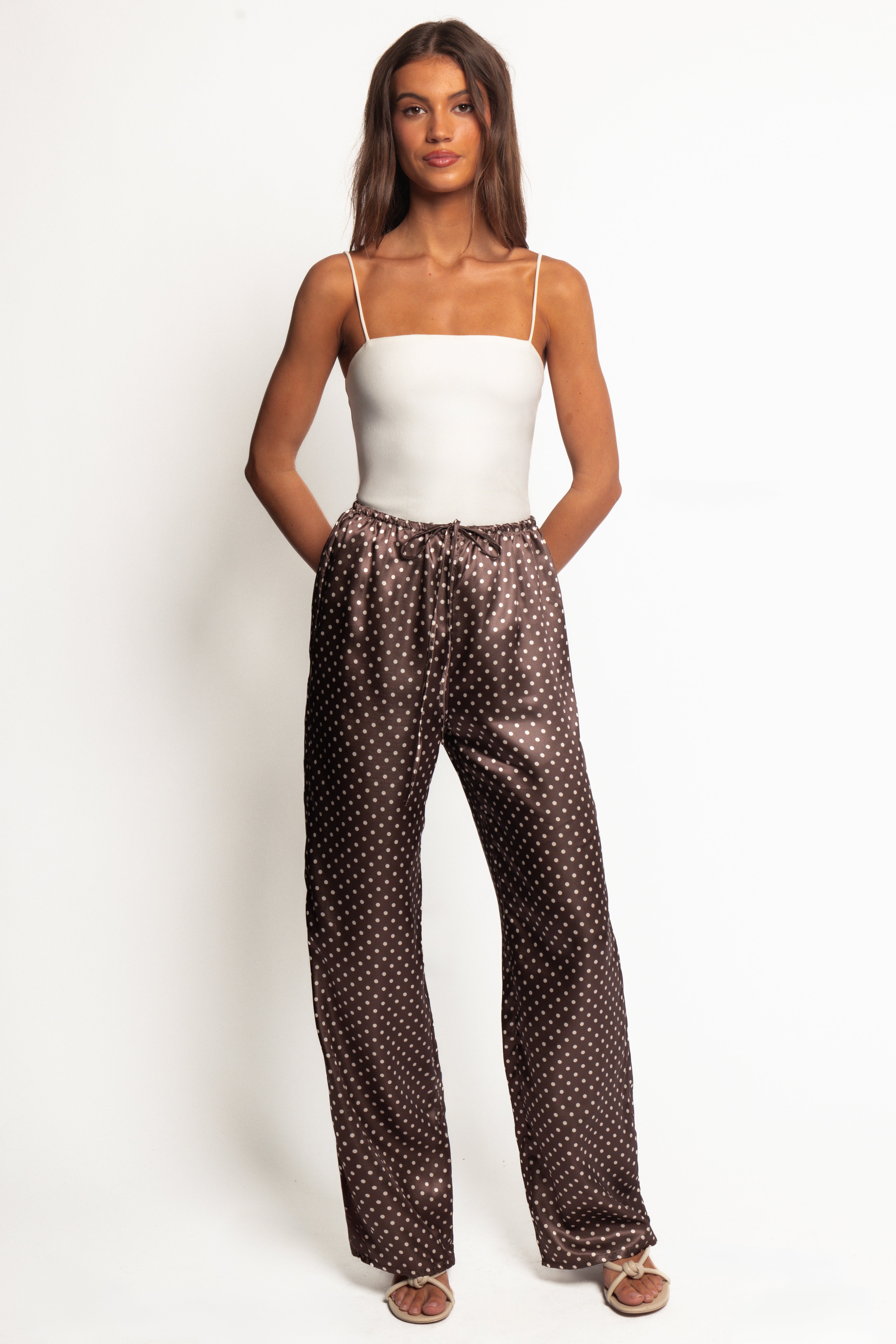 Petal and Pup USA BOTTOMS Alima Pants - Brown Polka Dot