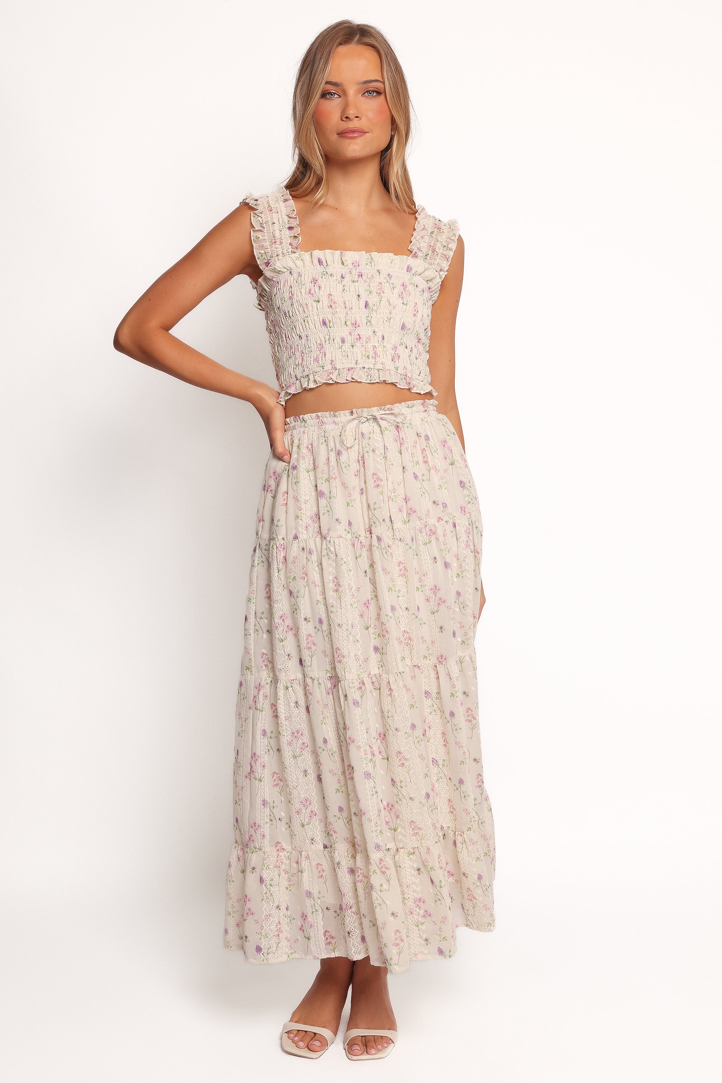 Petal and Pup USA BOTTOMS Amberlyn Maxi Skirt - Pink Floral