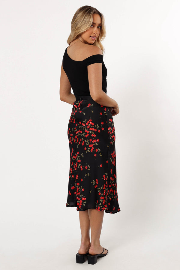 Petal and Pup USA BOTTOMS Annia Midi Skirt - Cherry