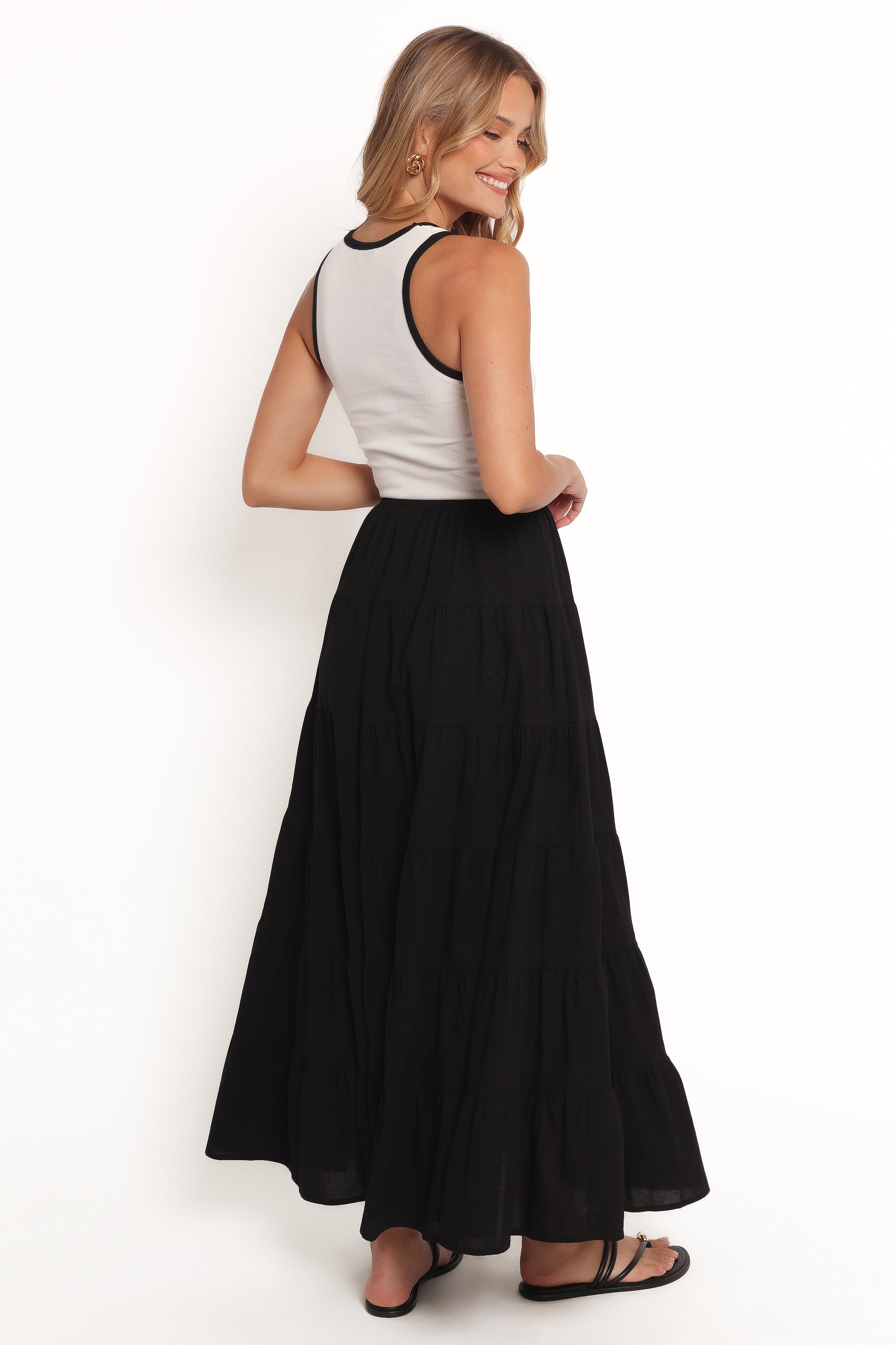 Petal and Pup USA BOTTOMS Archy Tiered Maxi Skirt - Black