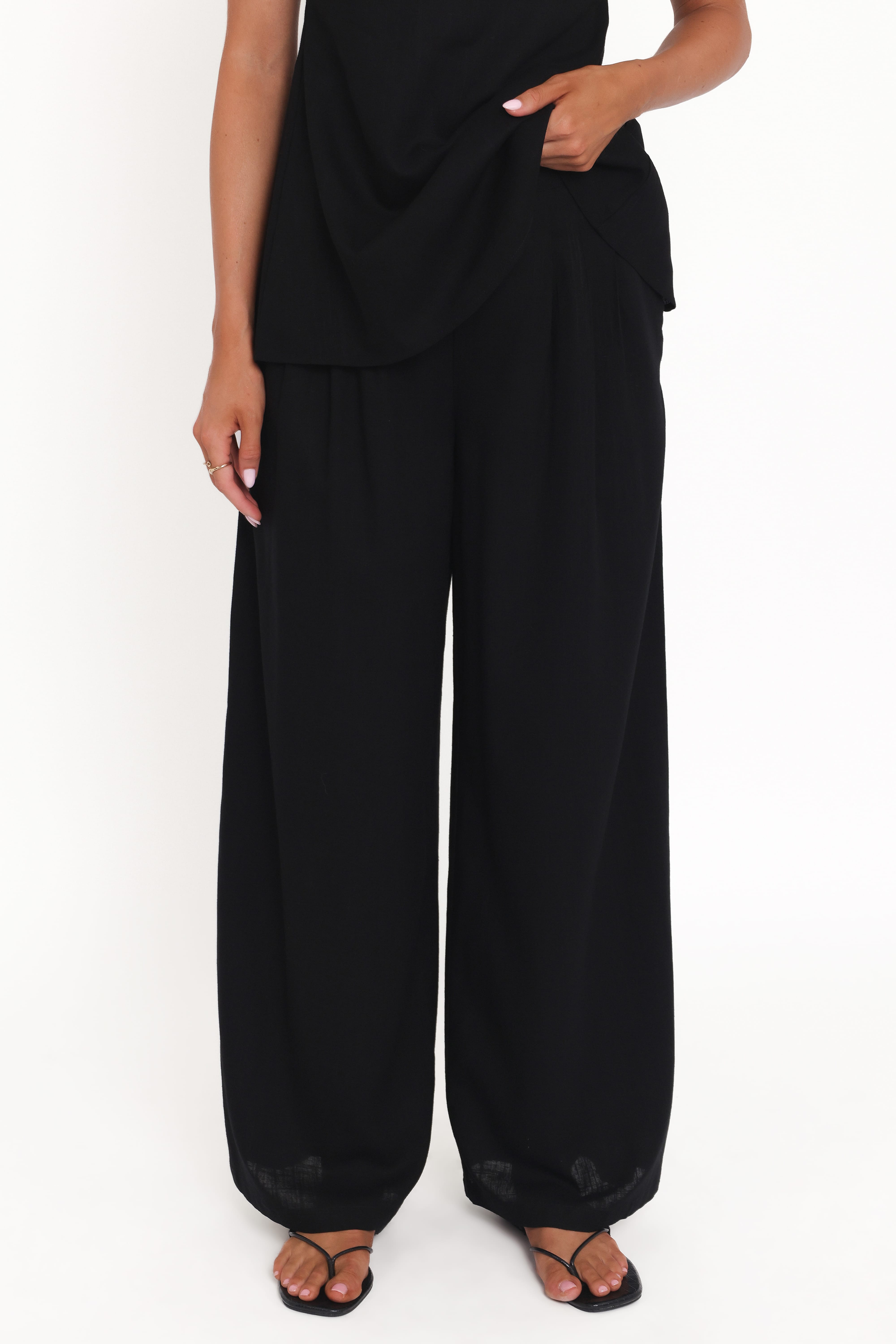 Arles Wide Leg Pants - Black | Petal & Pup USA