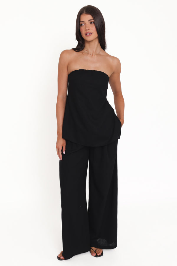 Petal and Pup USA BOTTOMS Arles Wide Leg Pants - Black