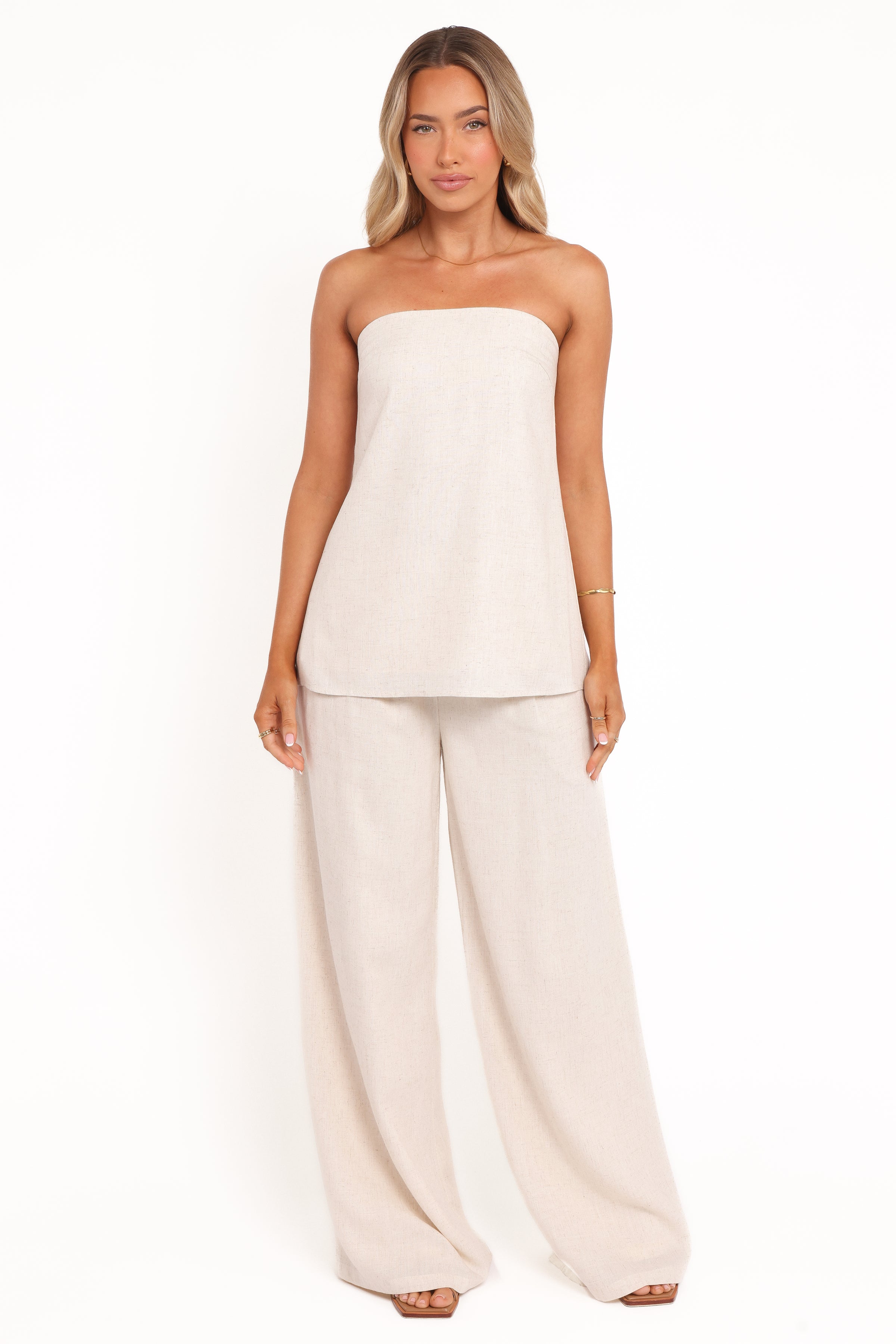 Petal and Pup USA BOTTOMS Arles Wide Leg Pants - Oatmeal