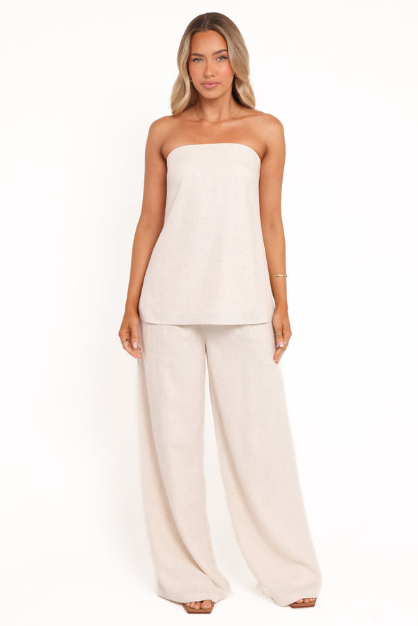 Petal and Pup USA BOTTOMS Arles Wide Leg Pants - Oatmeal