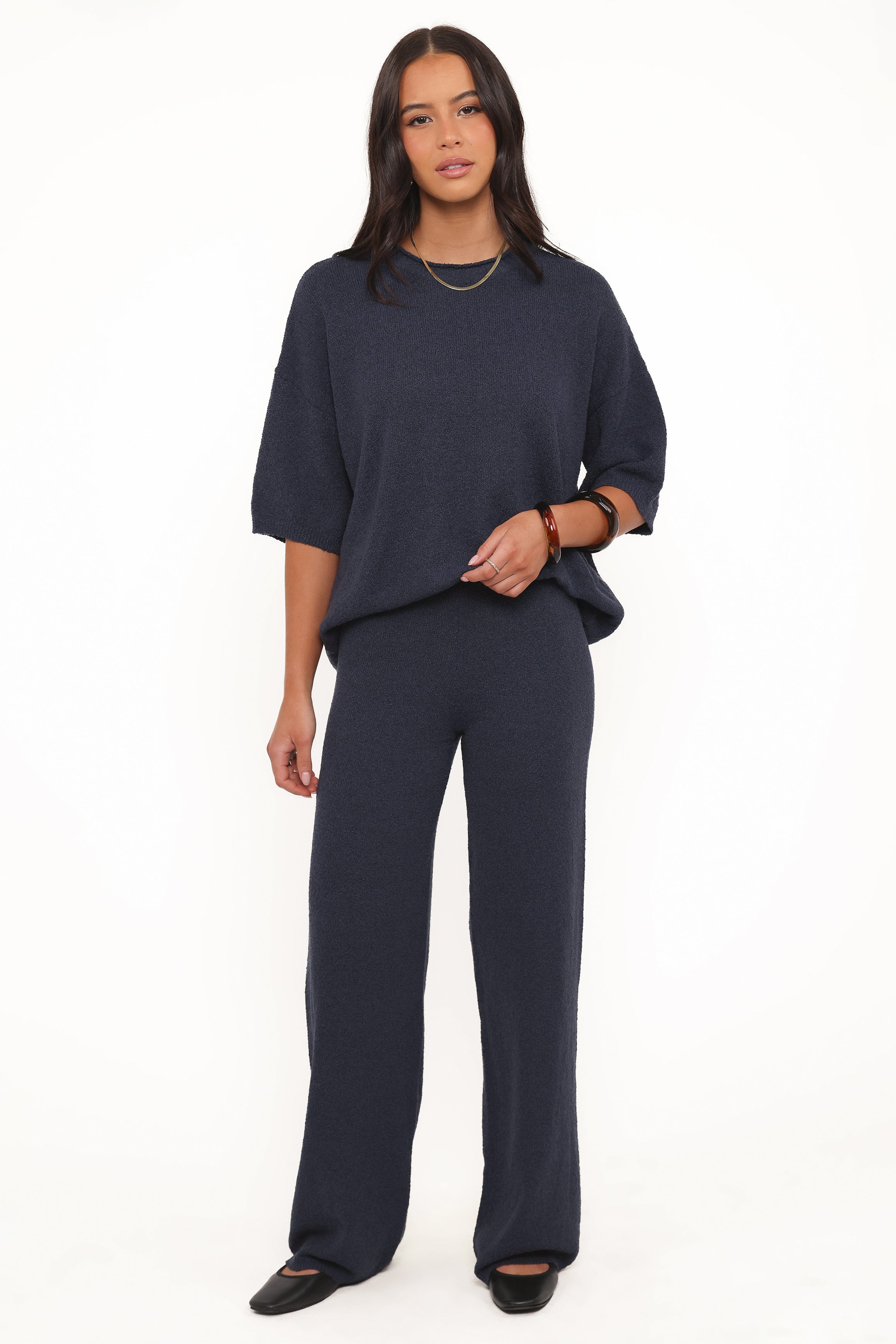 Petal and Pup USA BOTTOMS Ashby Knit Pant - Navy