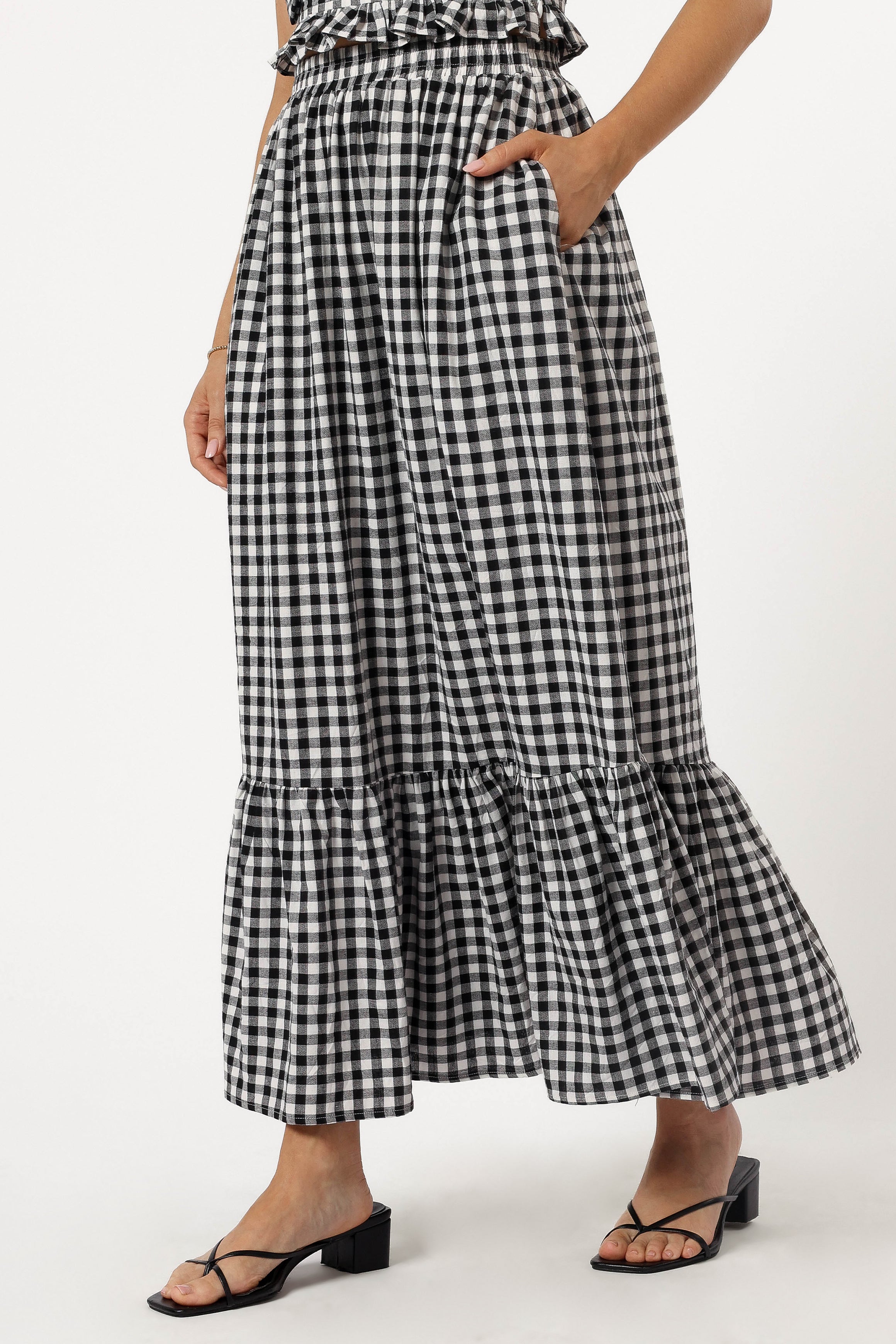 NWOT top Top Shop Gingham Midi Skirt 6