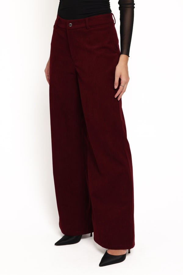 Petal and Pup USA BOTTOMS Barrett Corduroy Pant - Berry