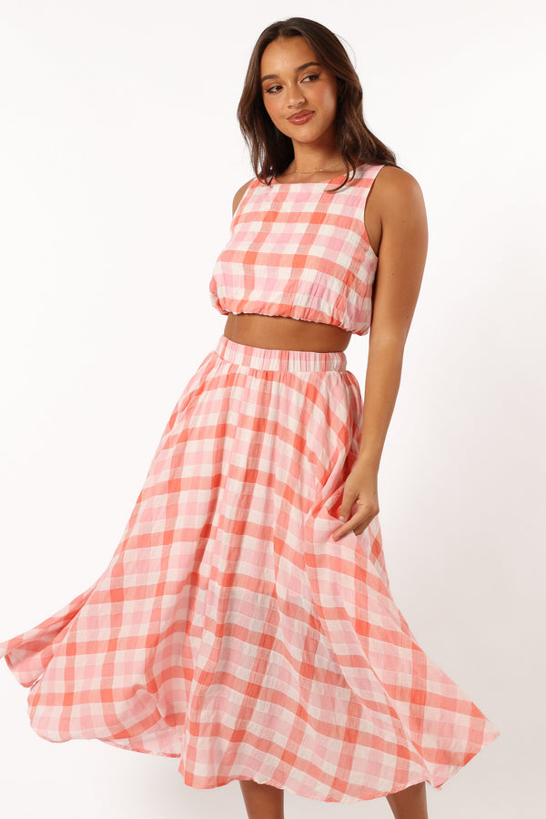 Petal and Pup USA BOTTOMS Betty Midi Skirt - Rosey Pink