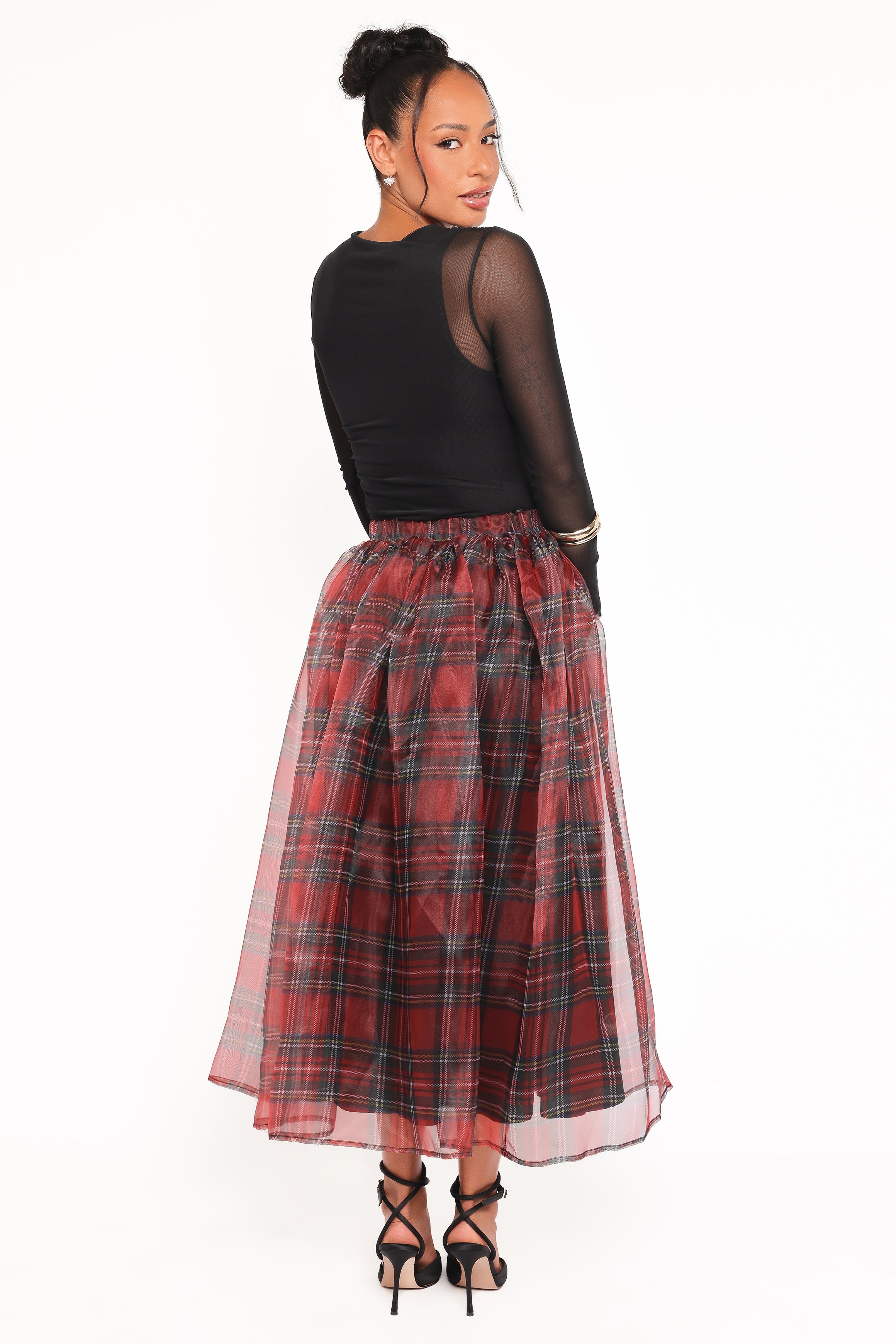 Petal and Pup USA BOTTOMS Bonita Midi Skirt - Red Plaid