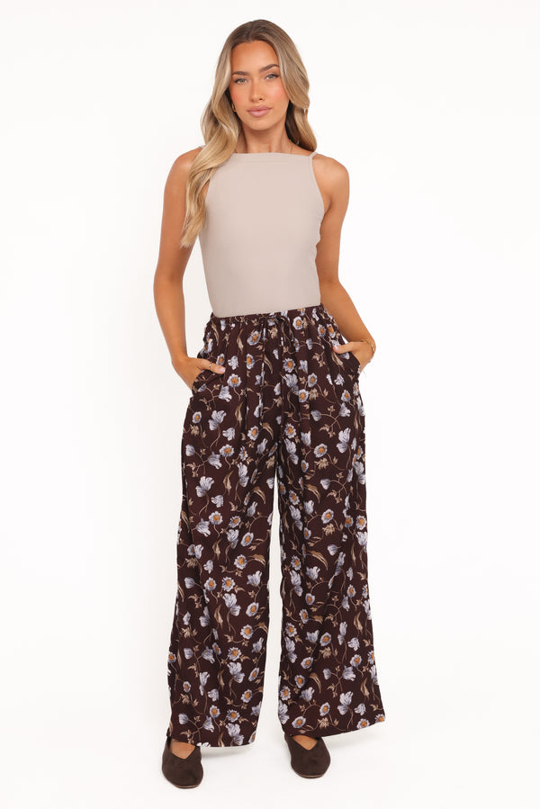 Petal and Pup USA BOTTOMS Calantha Wide Leg Pants - Fall Floral