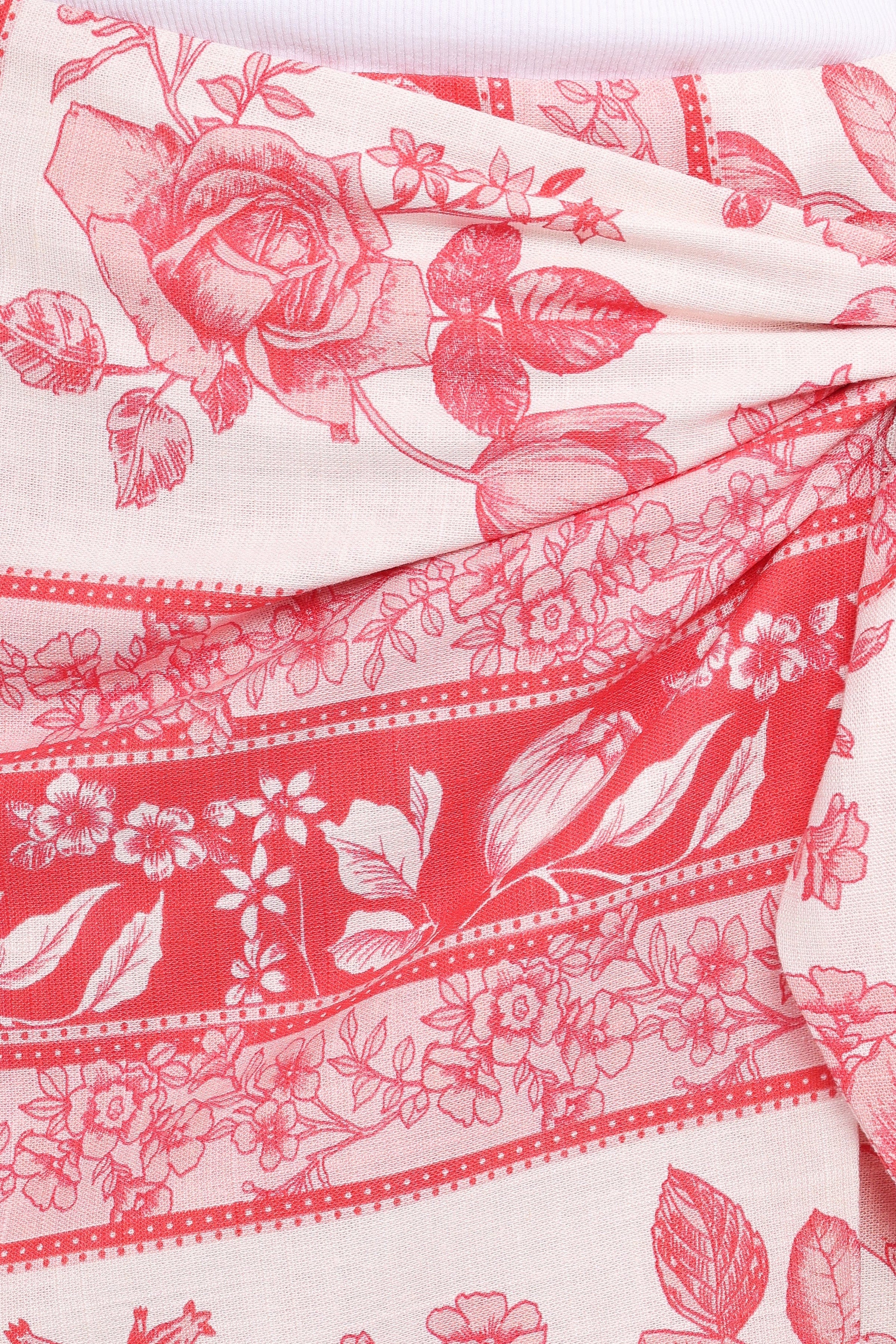 Petal and Pup USA BOTTOMS Calypso Wrap Mini Skirt - Rose Tile