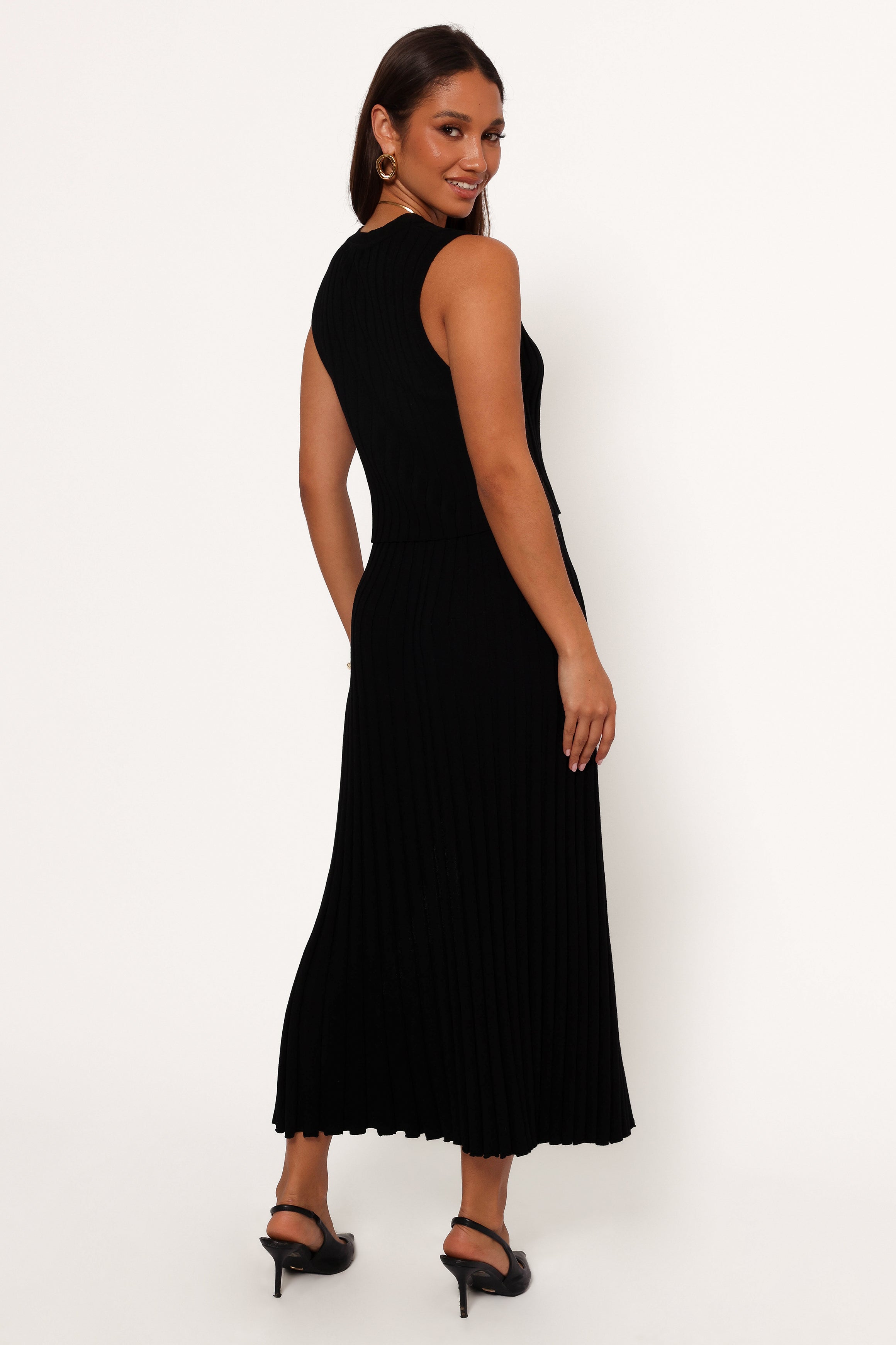 Petal and Pup USA BOTTOMS Carson Knit Midi Skirt - Black