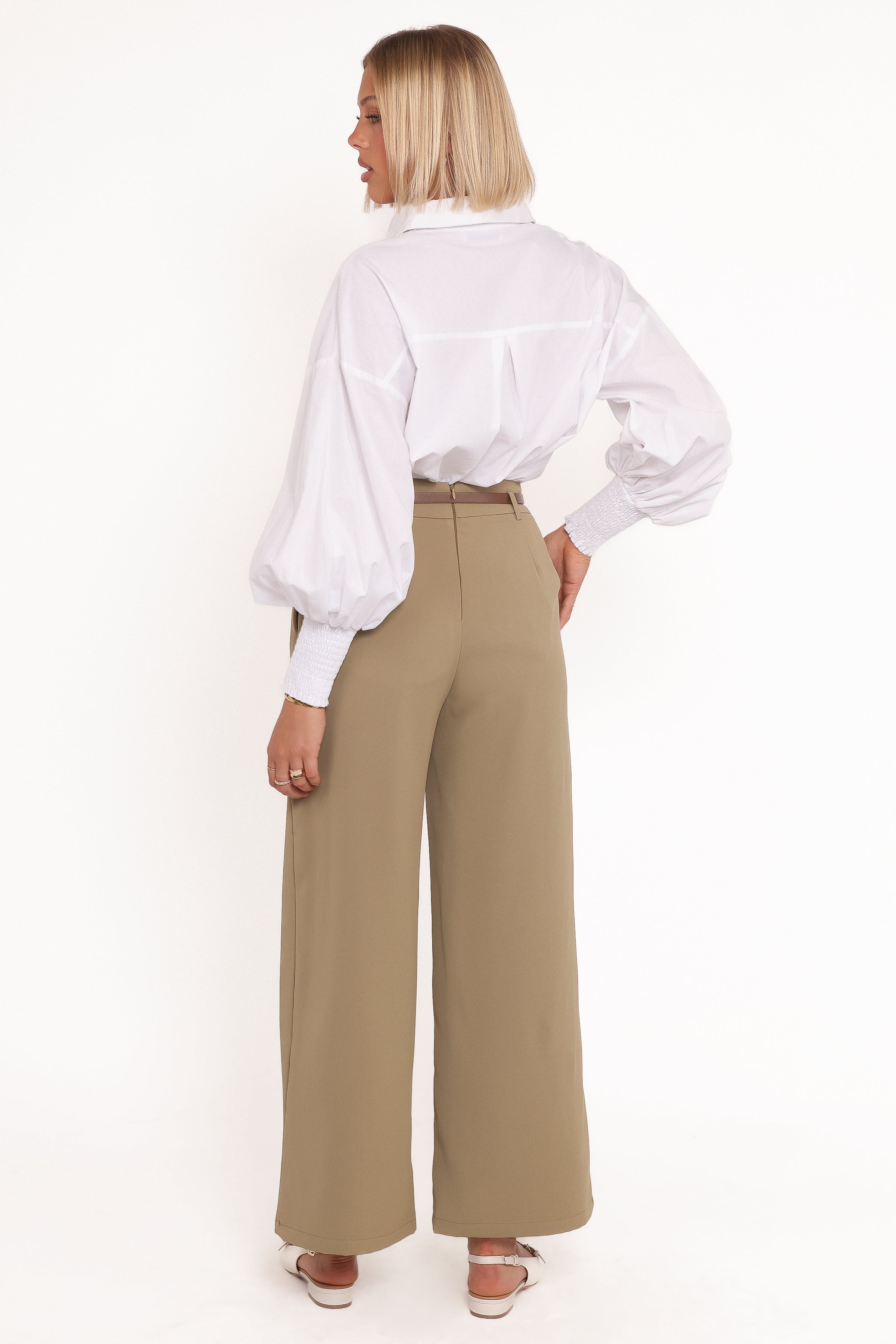 Petal and Pup USA BOTTOMS Ceres Belted Wide Leg Pant - Olive