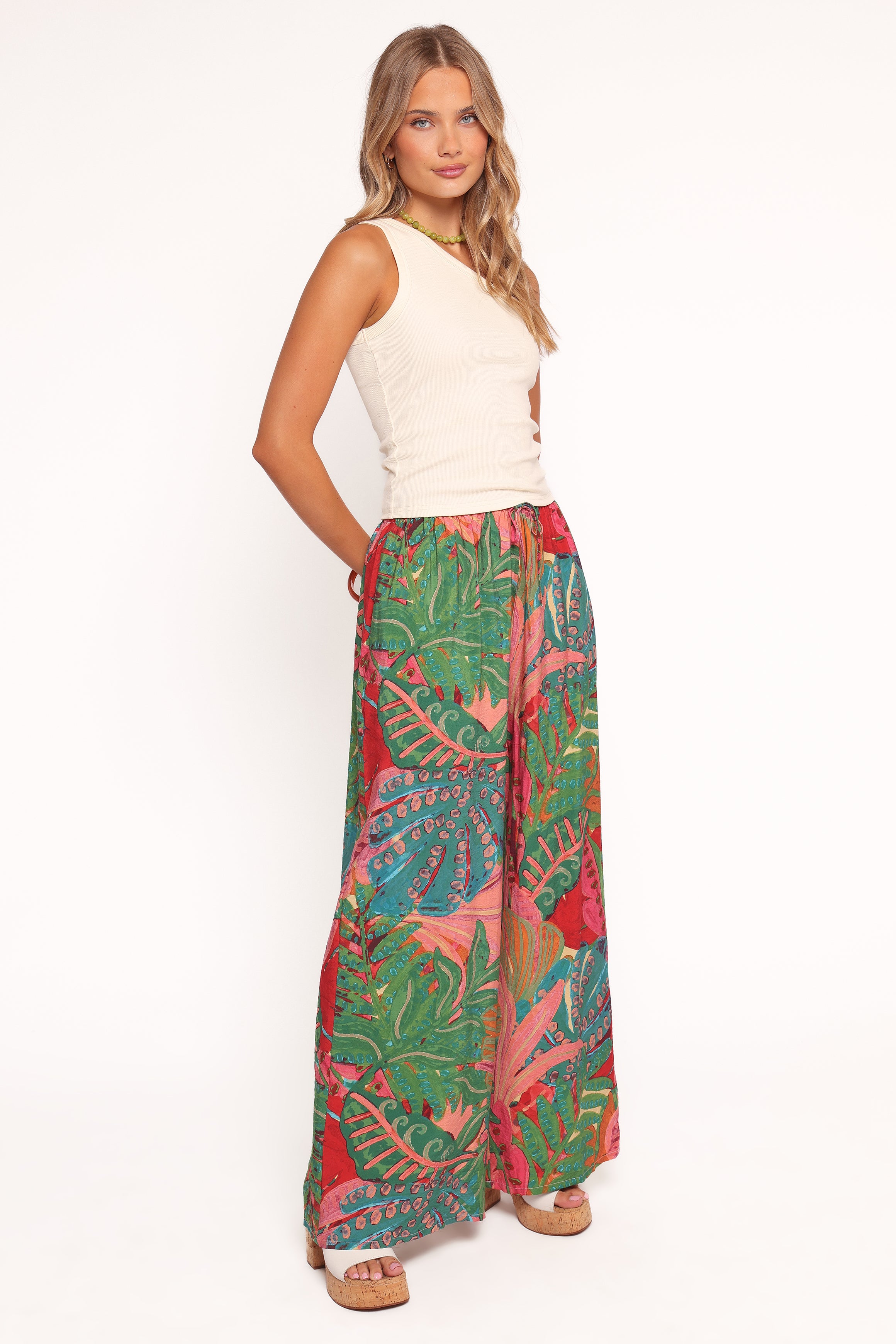 Petal and Pup USA BOTTOMS Charly Wide Leg Pant - Calypso Coral (Hold for Rack)