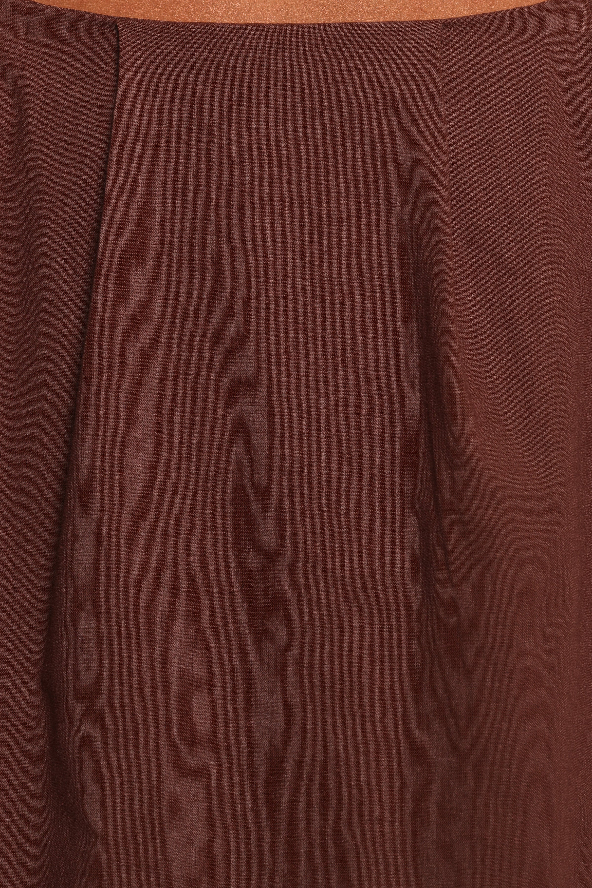 Petal and Pup USA BOTTOMS Chiaro Midi Skirt - Brown