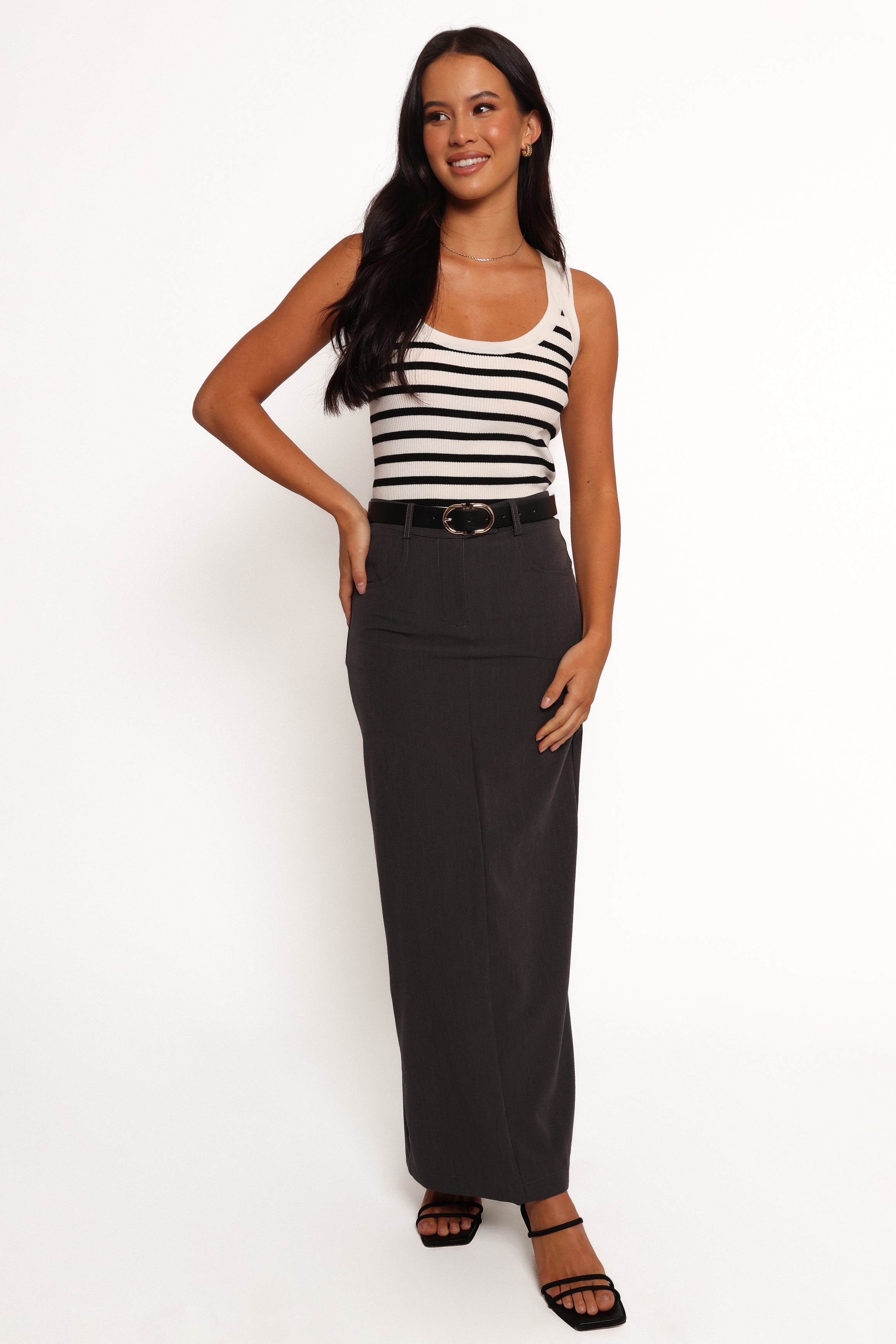 Petal and Pup USA BOTTOMS Chicca Maxi Skirt - Grey