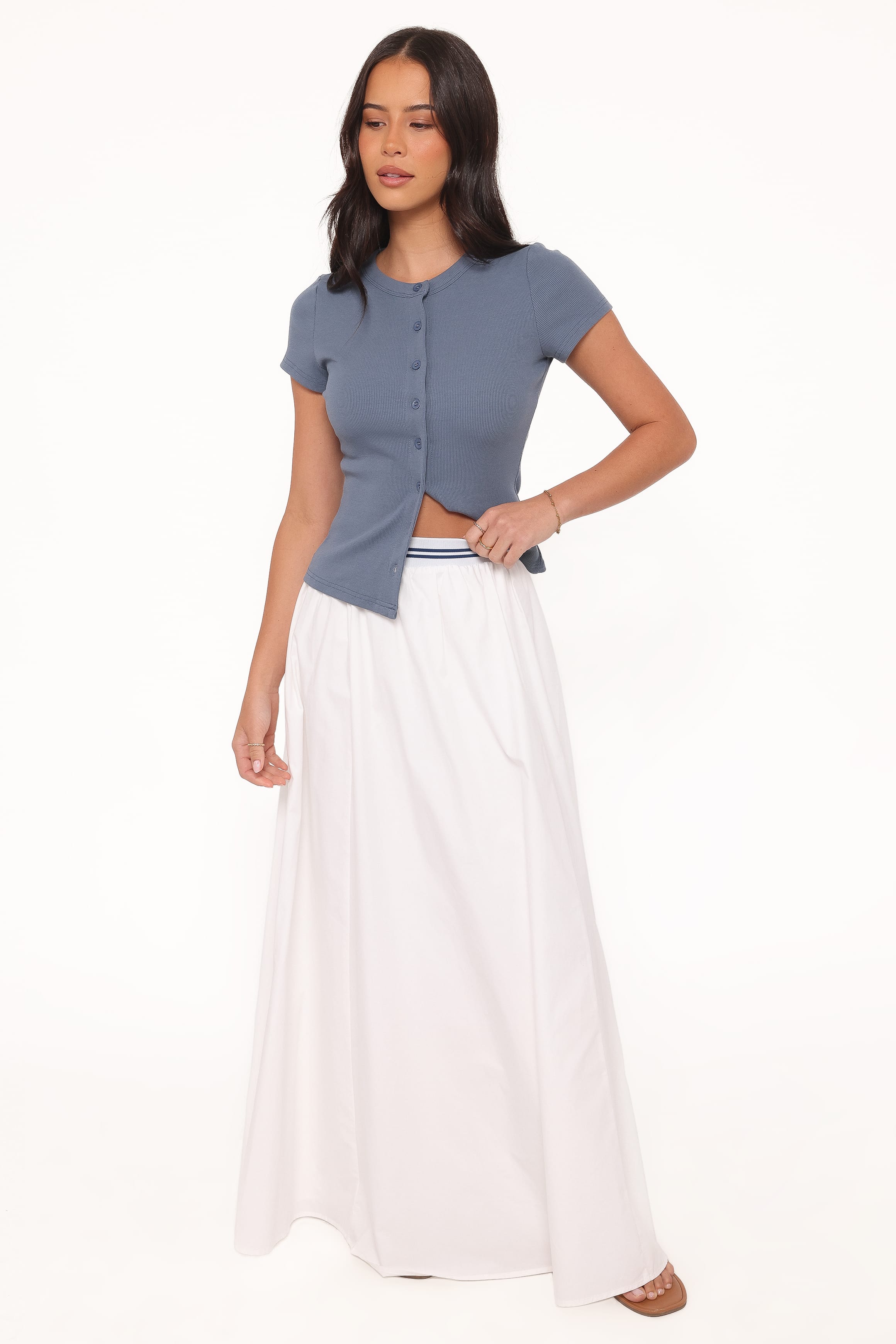 Petal and Pup USA BOTTOMS Christine Maxi Skirt - White