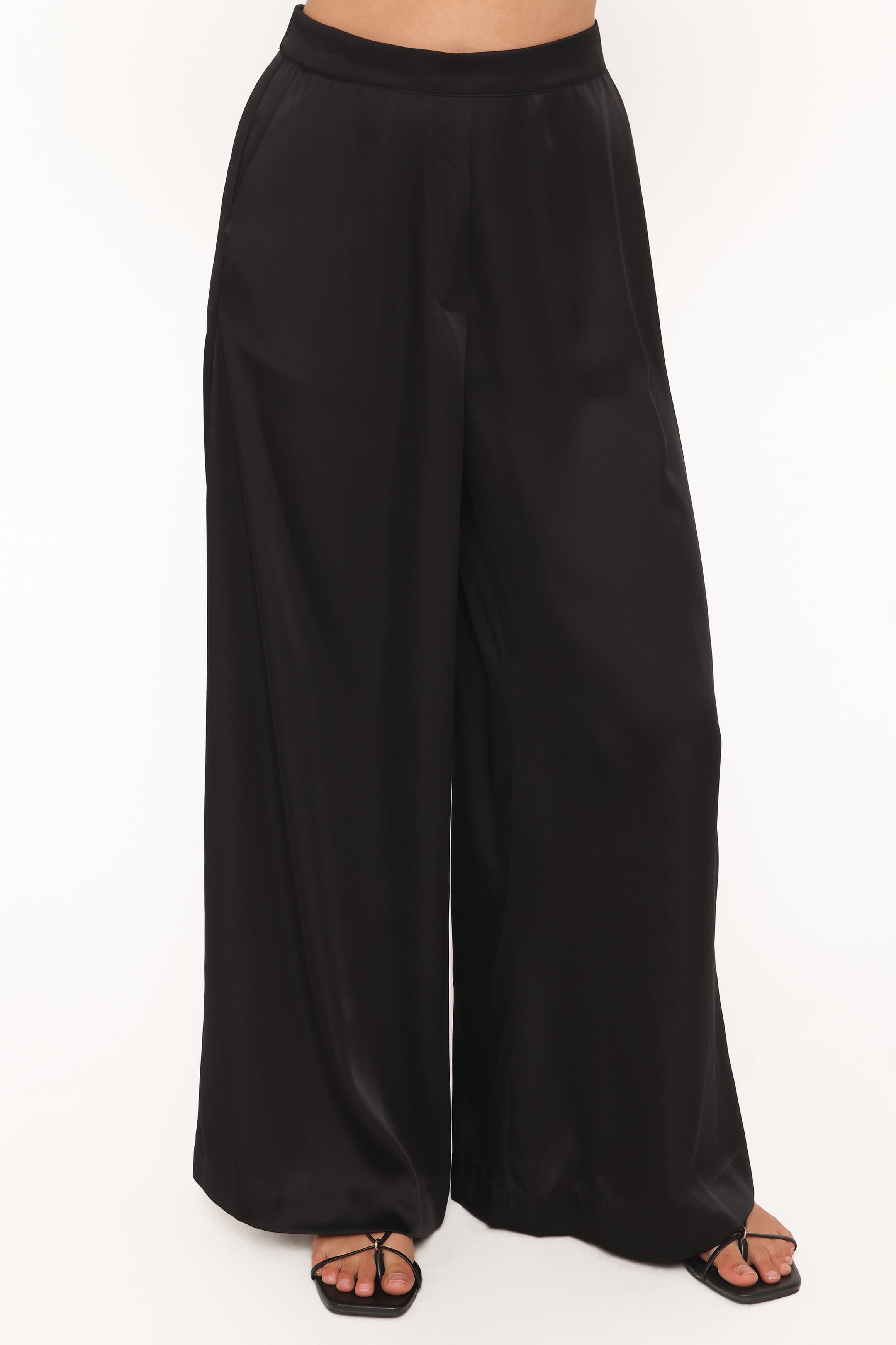 Petal and Pup USA BOTTOMS Clara Wide Leg Tailored Pant - Black