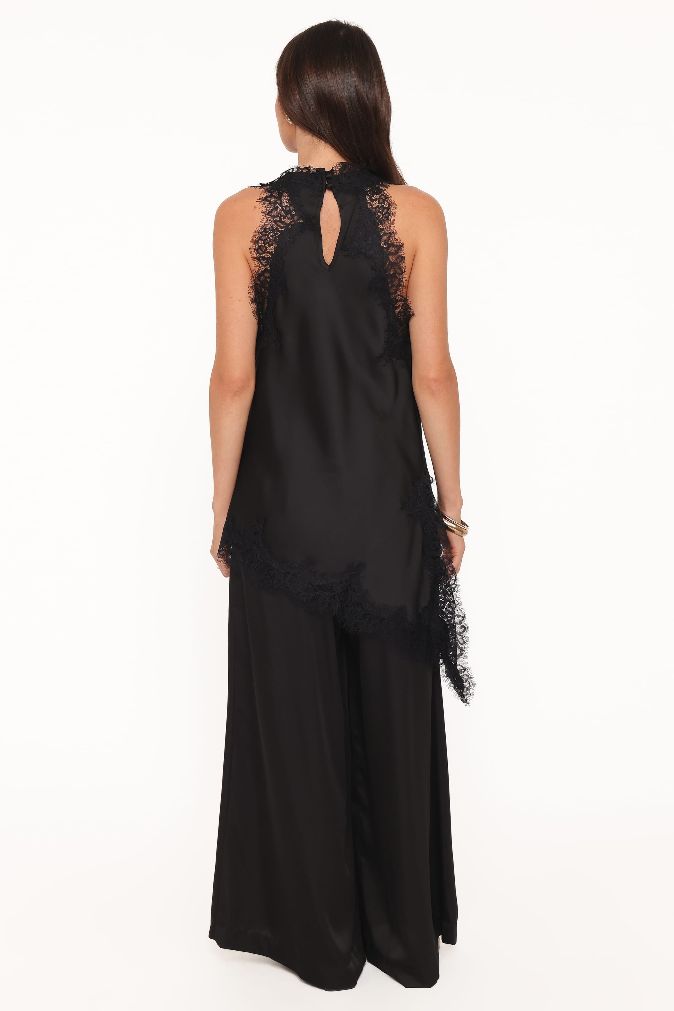 Petal and Pup USA BOTTOMS Clara Wide Leg Tailored Pant - Black
