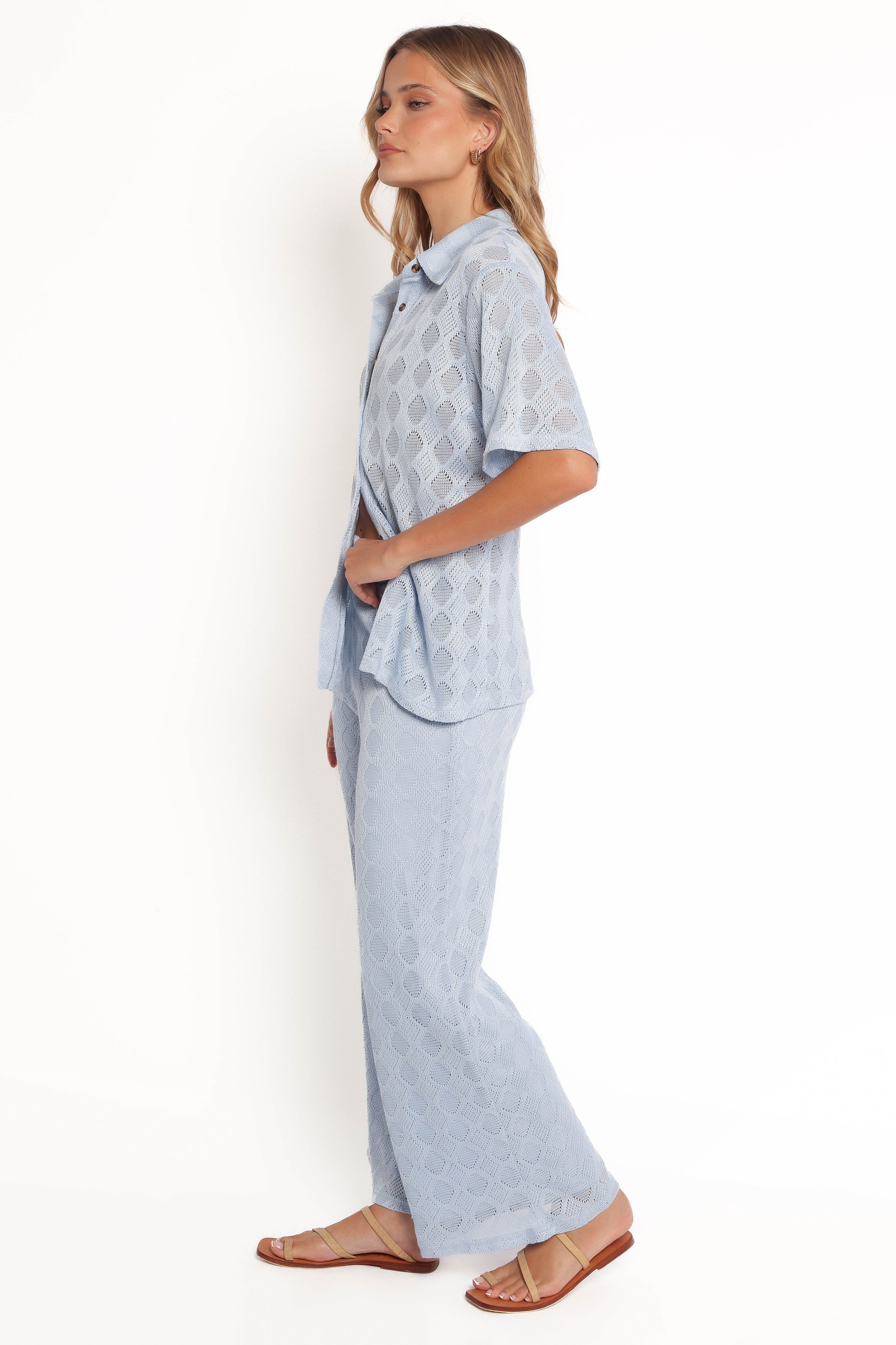 Petal and Pup USA BOTTOMS Cora Knit Pant - Blue