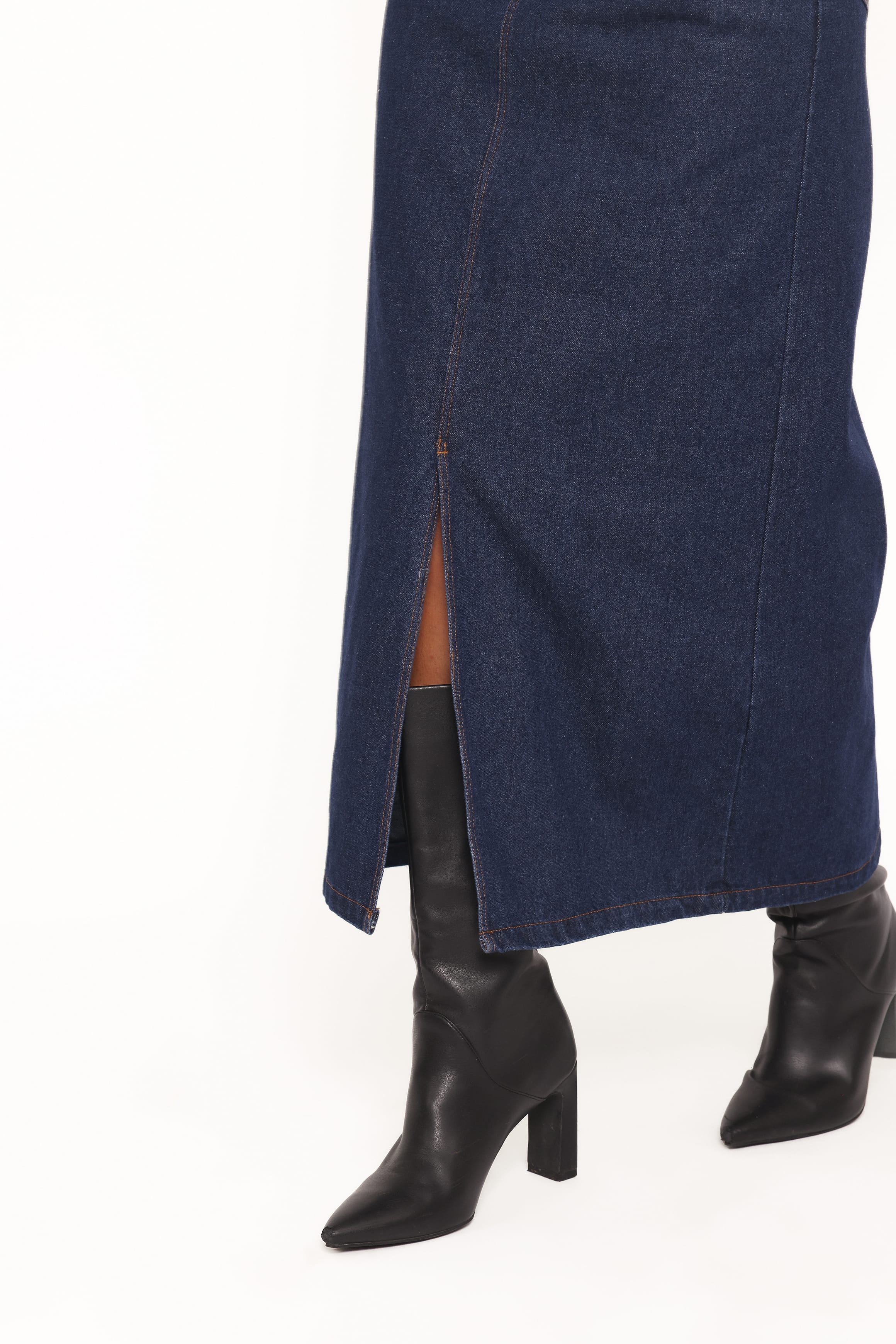Petal and Pup USA BOTTOMS Dana Denim Midi Skirt - Midnight