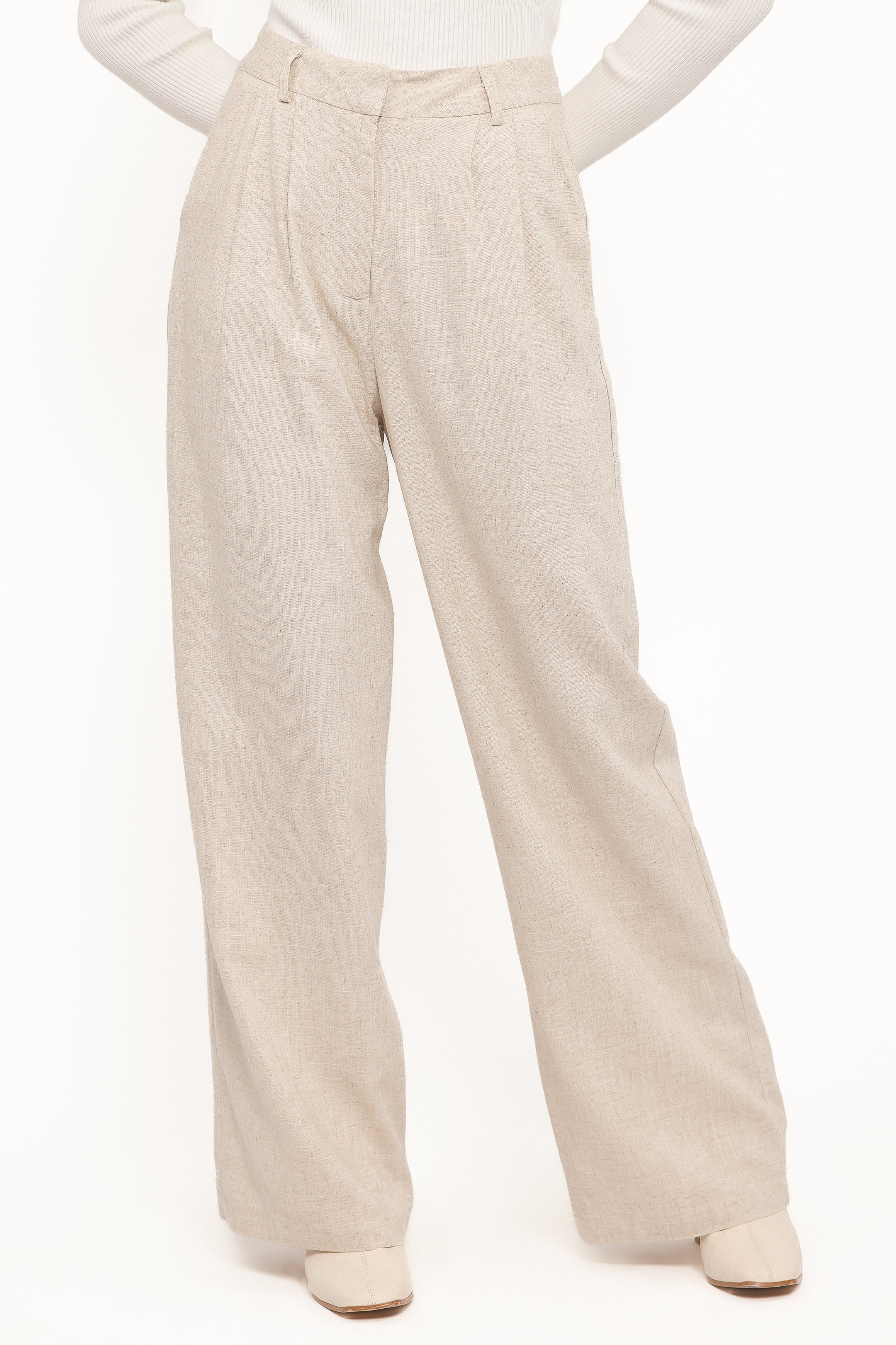 Petal and Pup USA BOTTOMS Dean Linen Pants - Beige