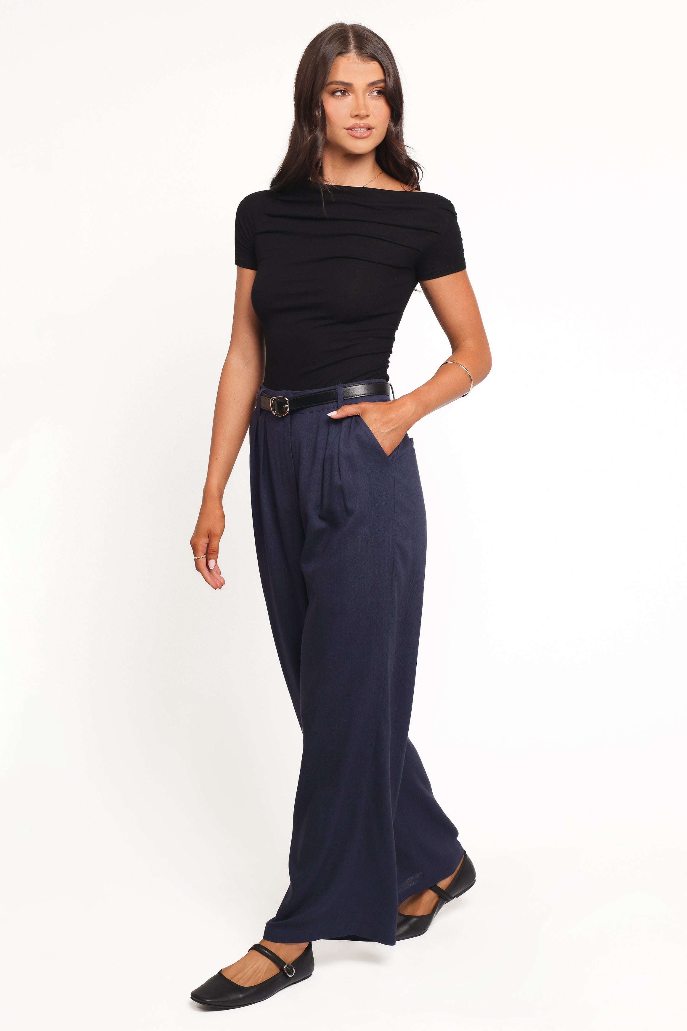 Petal and Pup USA BOTTOMS Dean Linen Pants - Navy