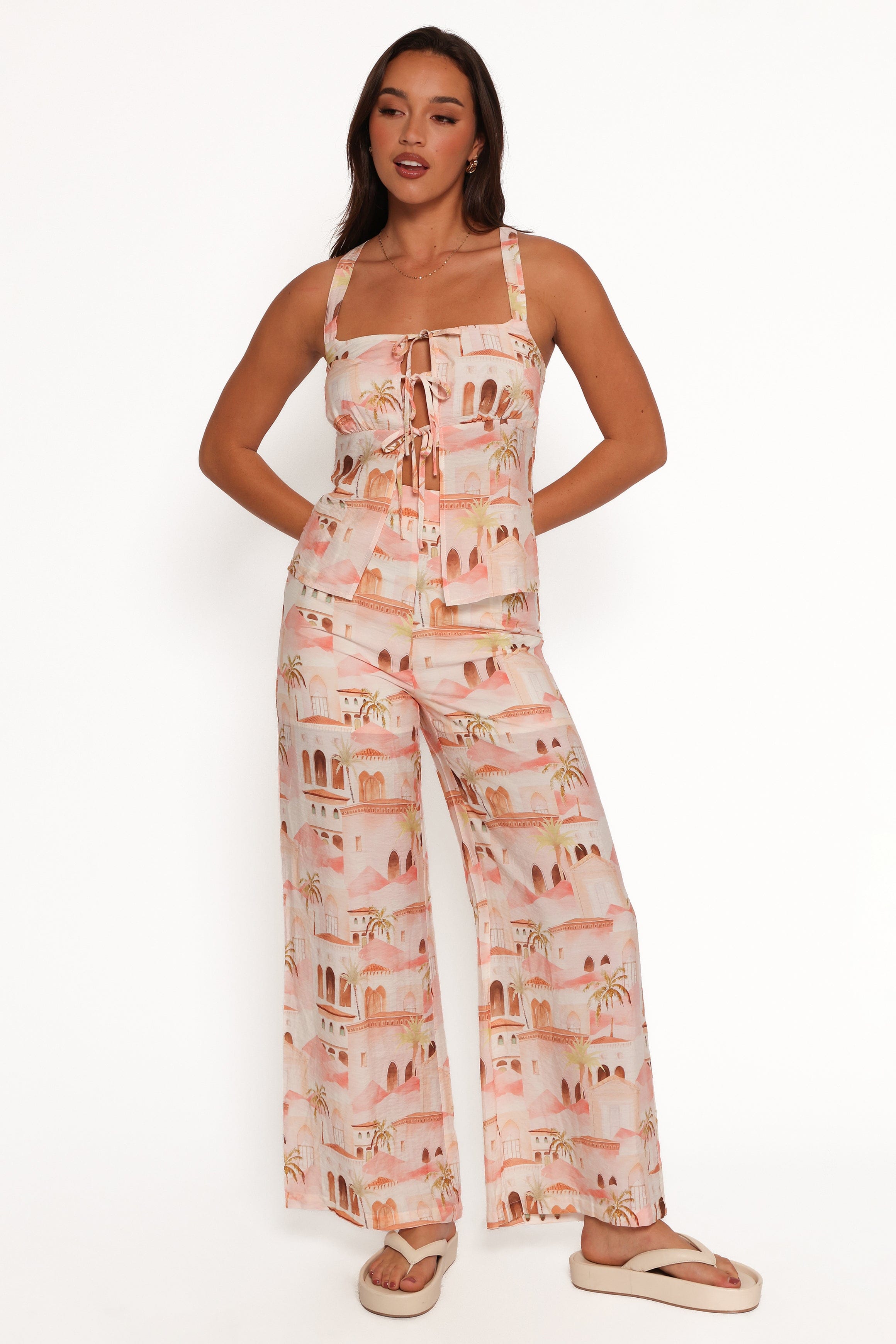 Petal and Pup USA BOTTOMS Devina Pants - Tan Print (Hold for Amazon)