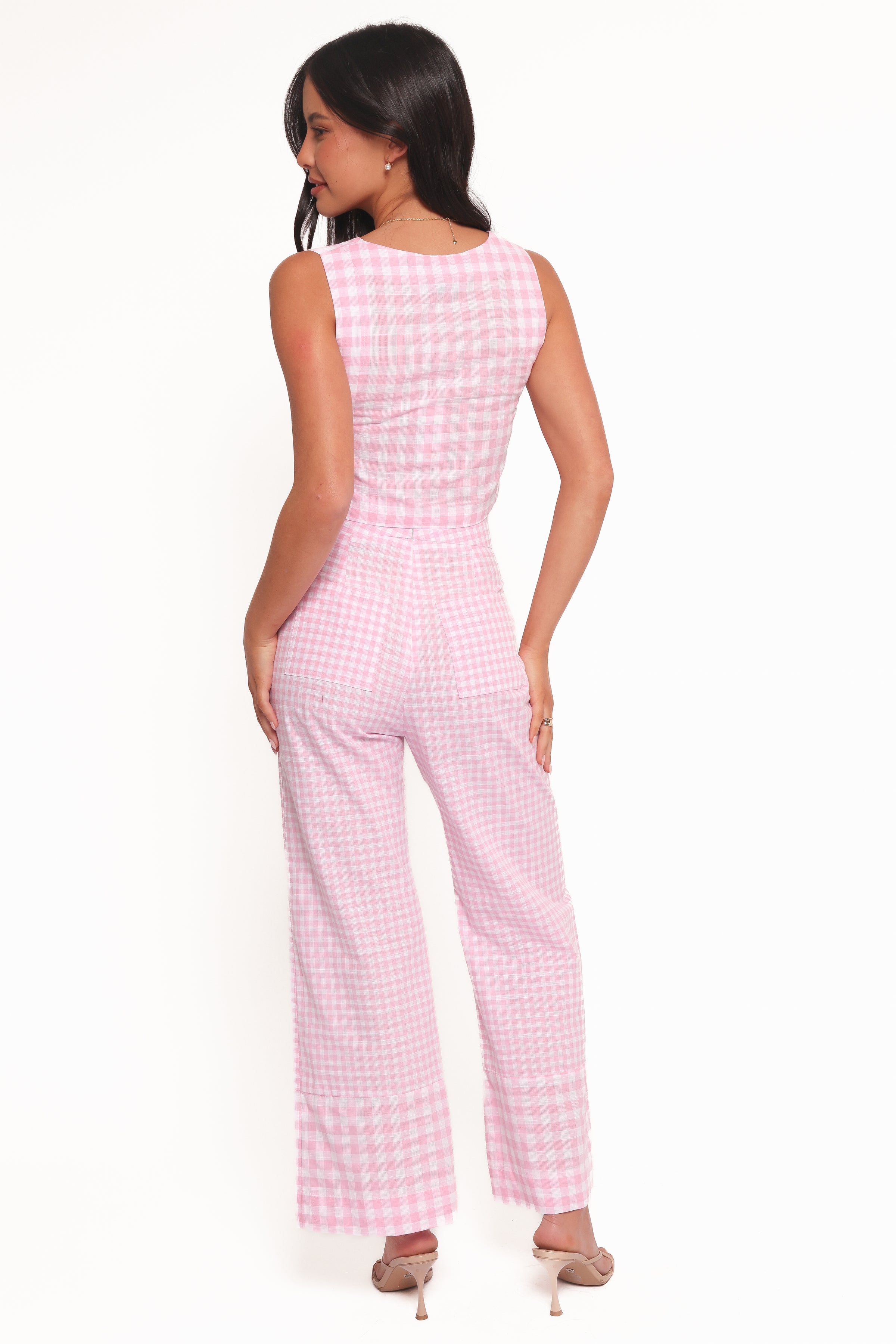 Petal and Pup USA BOTTOMS Devlin Cotton Pant - Pink Gingham