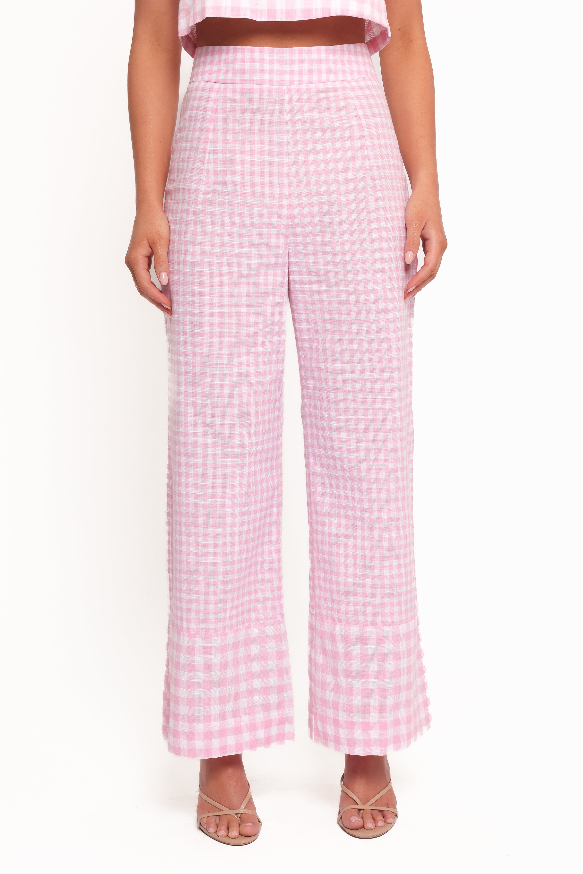 Petal and Pup USA BOTTOMS Devlin Cotton Pant - Pink Gingham